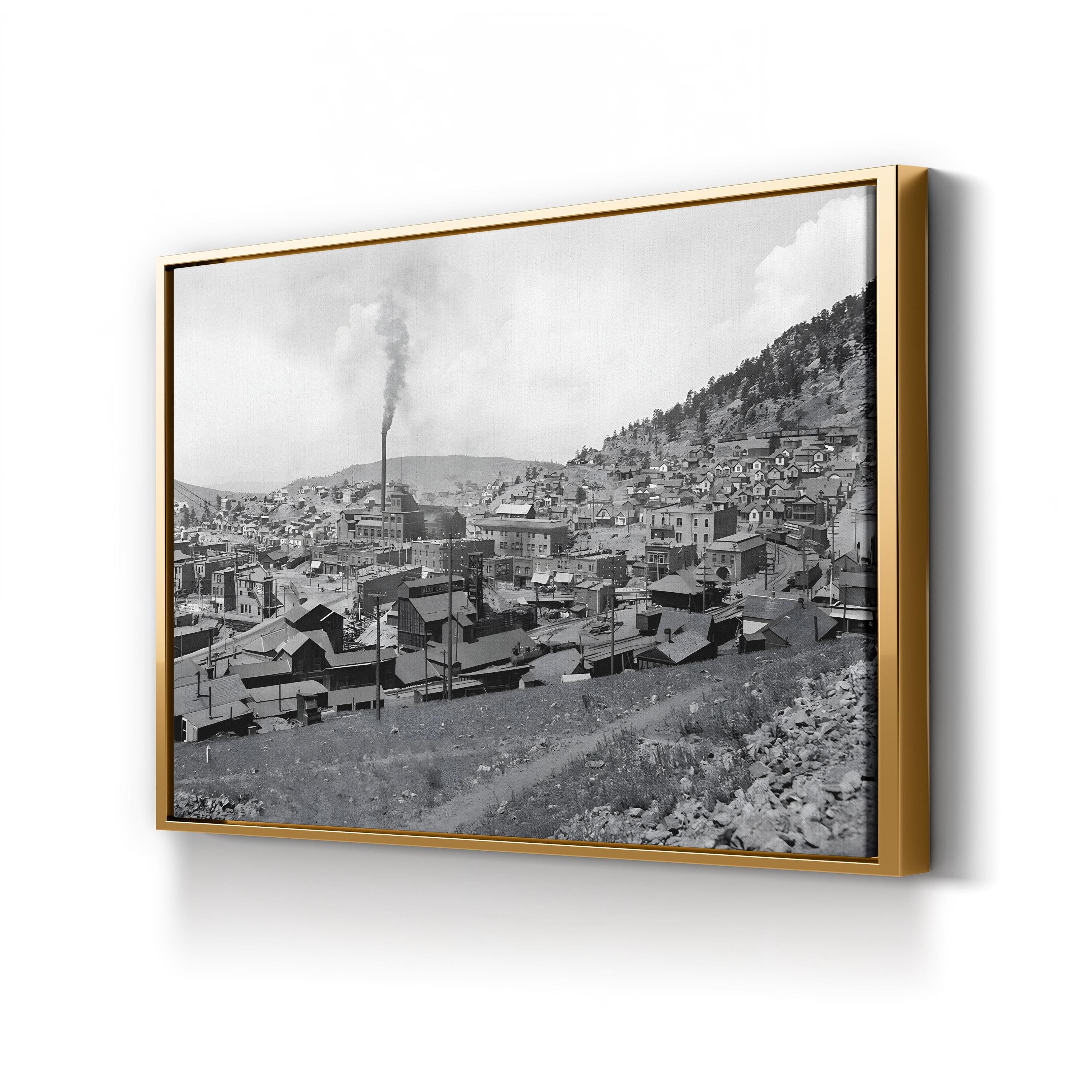 The Gold Coin Mine in Victor, Colorado, c. 1900 by William Henry Jackson canvas print in a gold frame