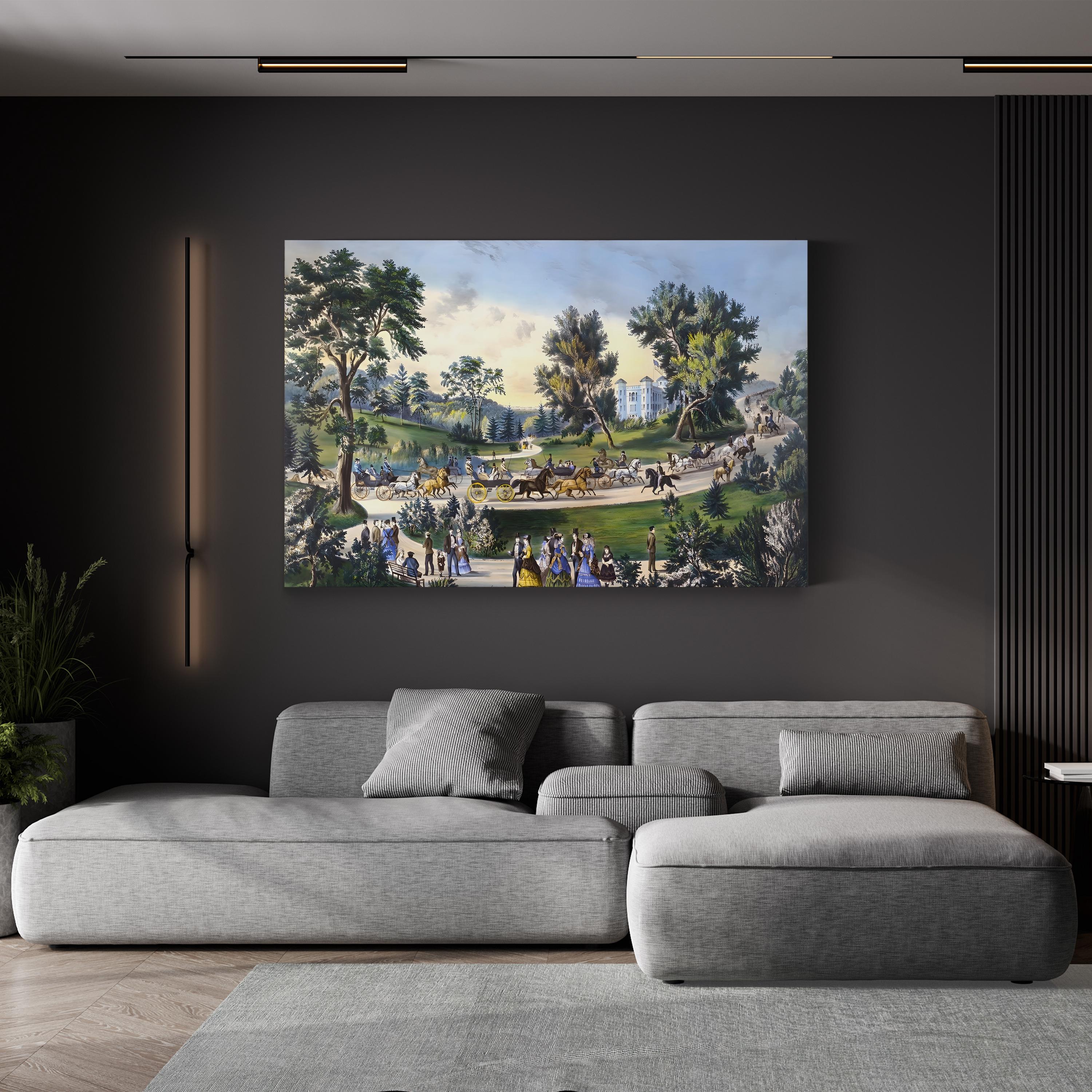 The Grand Drive, Central Park, New York, 1869 Wall Art by Currier and Ives