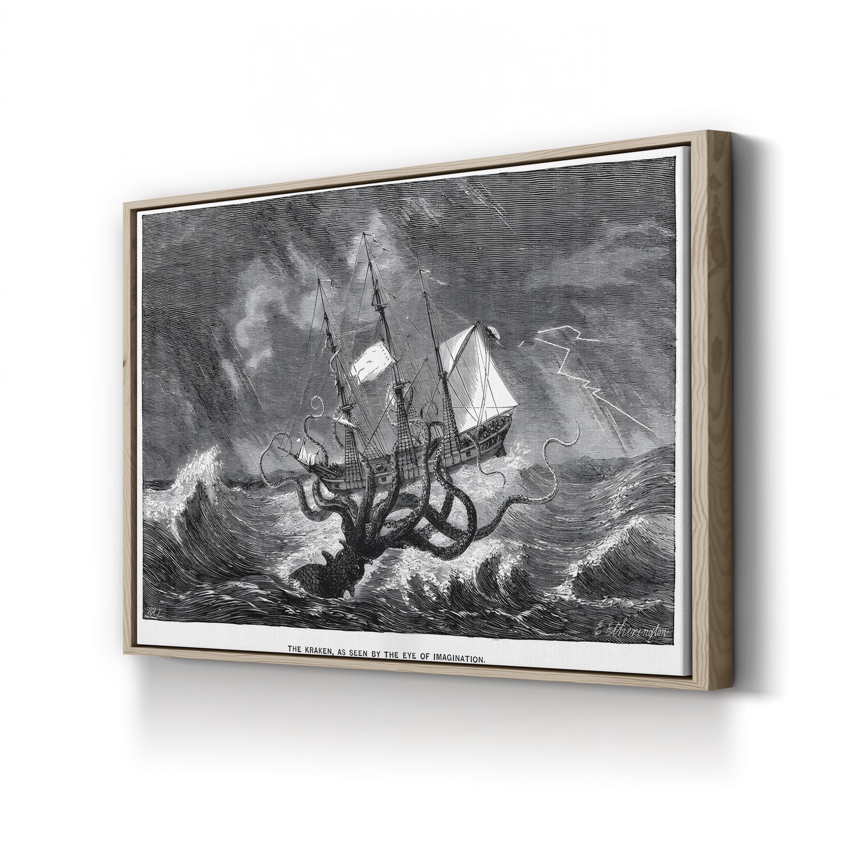The Kraken, As Seen by the Eye of the Imagination, 1887 Wall Art by Edgar Etherington | Victorian Nautical Myth Illustration