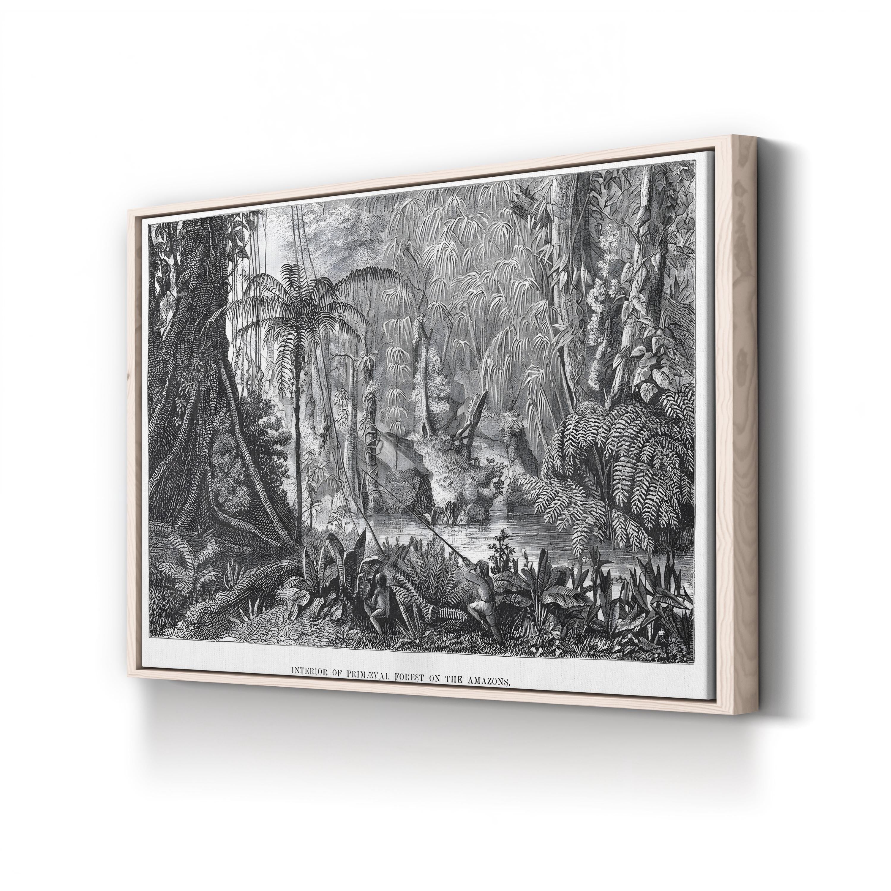 Vintage Amazon Rainforest Interior Canvas Print: Henry Walter Bates (1863)