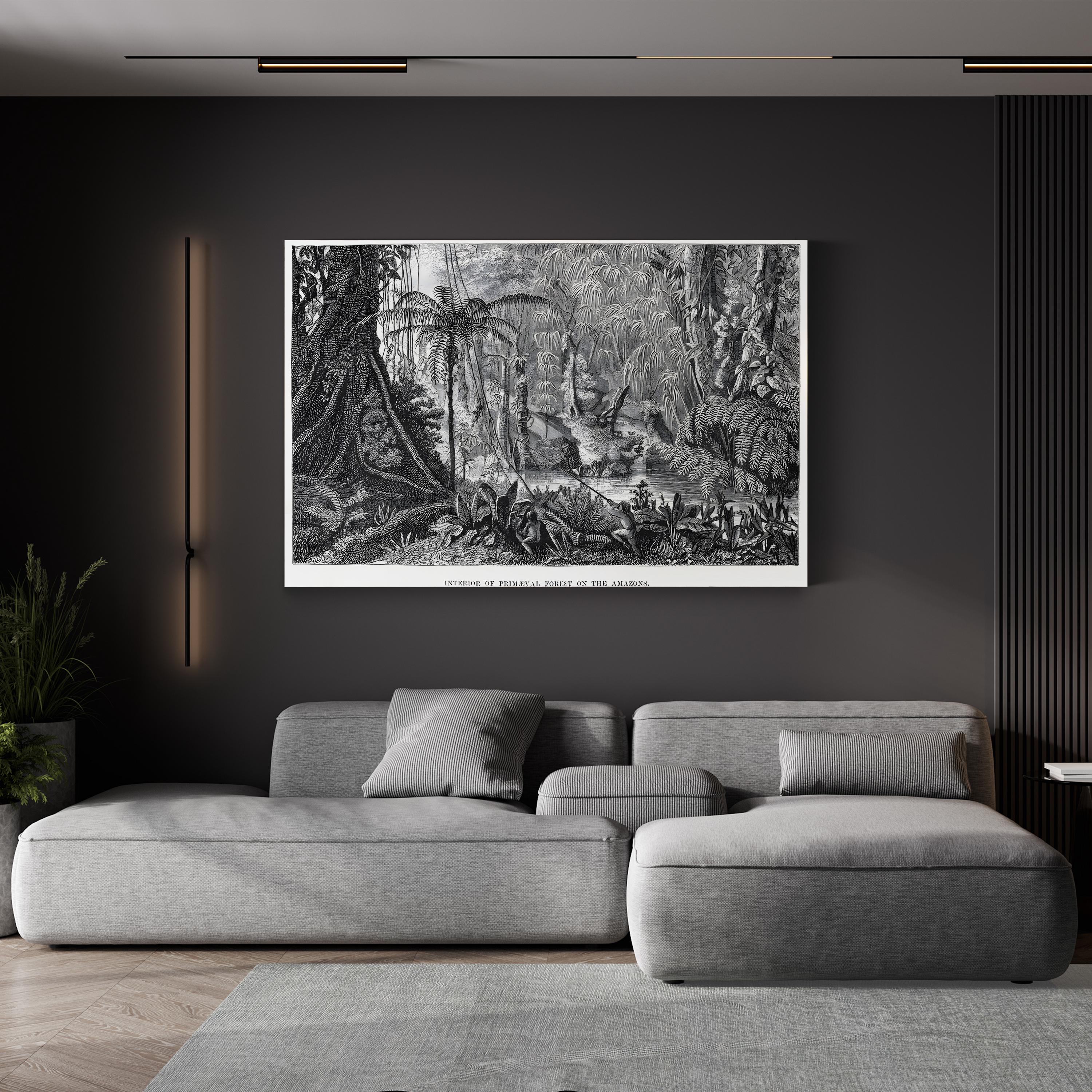 Vintage Amazon Rainforest Interior Canvas Print: Henry Walter Bates (1863)