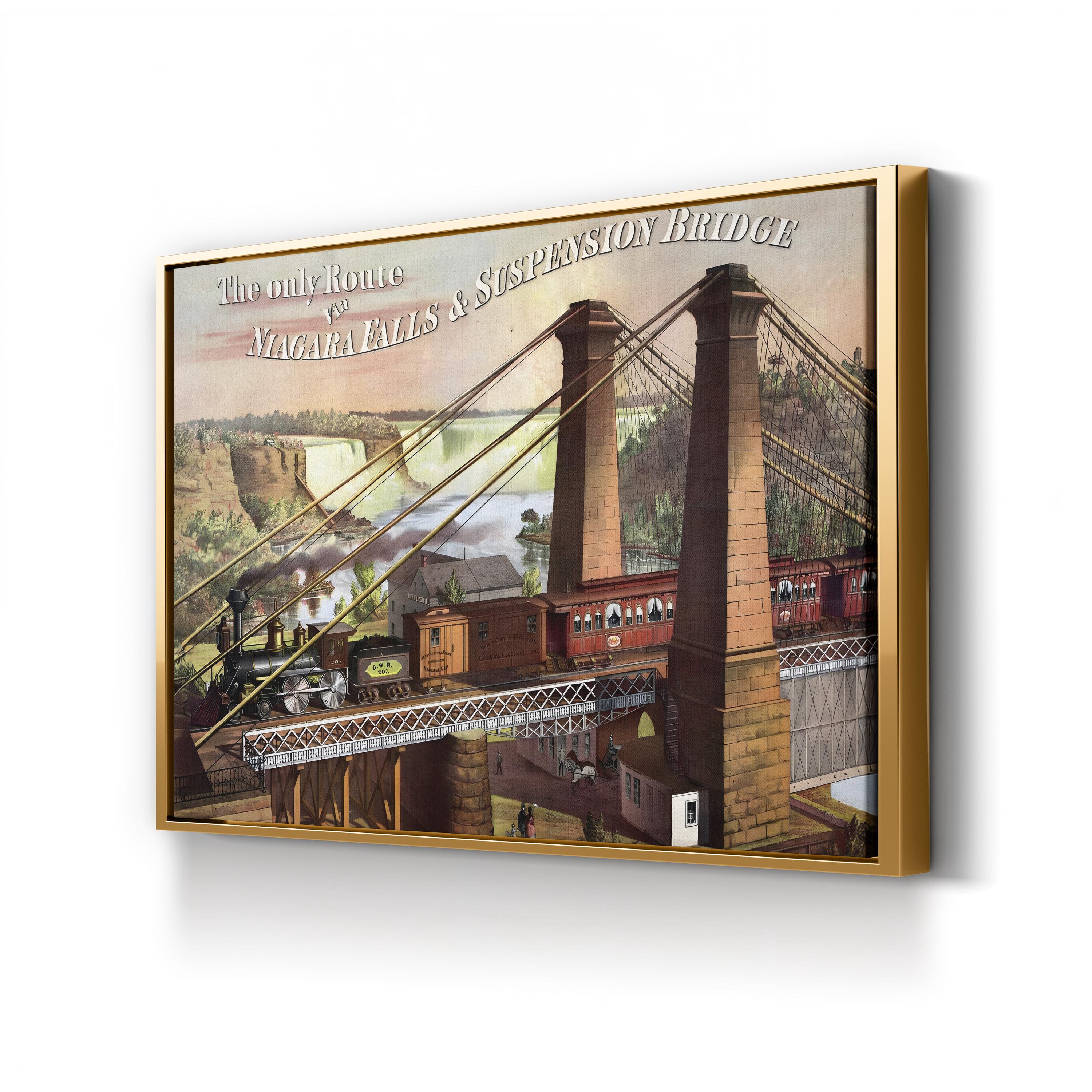 The Only Route Via Niagara Falls & Suspension Bridge, 1876 – Vintage Travel Illustration Wall Art