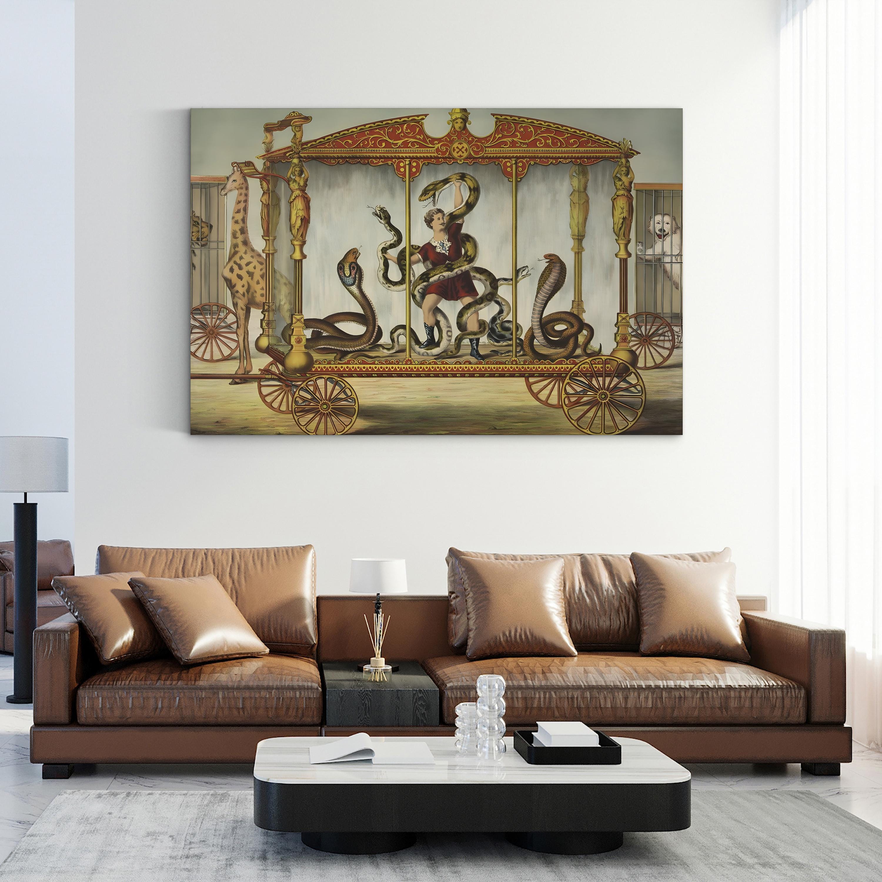 1874 Circus Snake Wagon – Period Illustration Wall Art | Vintage Circus Poster Canvas Print