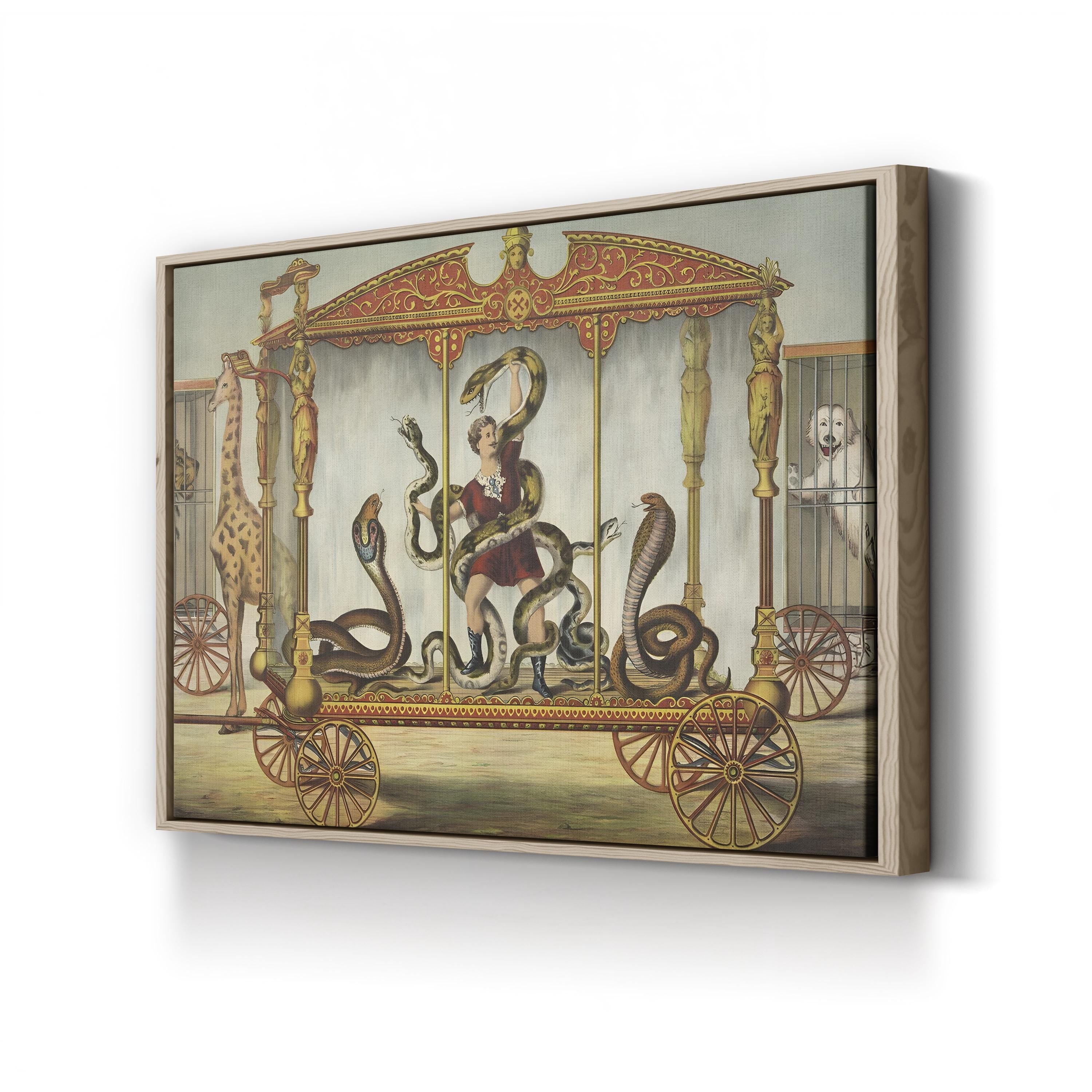 1874 Circus Snake Wagon – Period Illustration Wall Art | Vintage Circus Poster Canvas Print