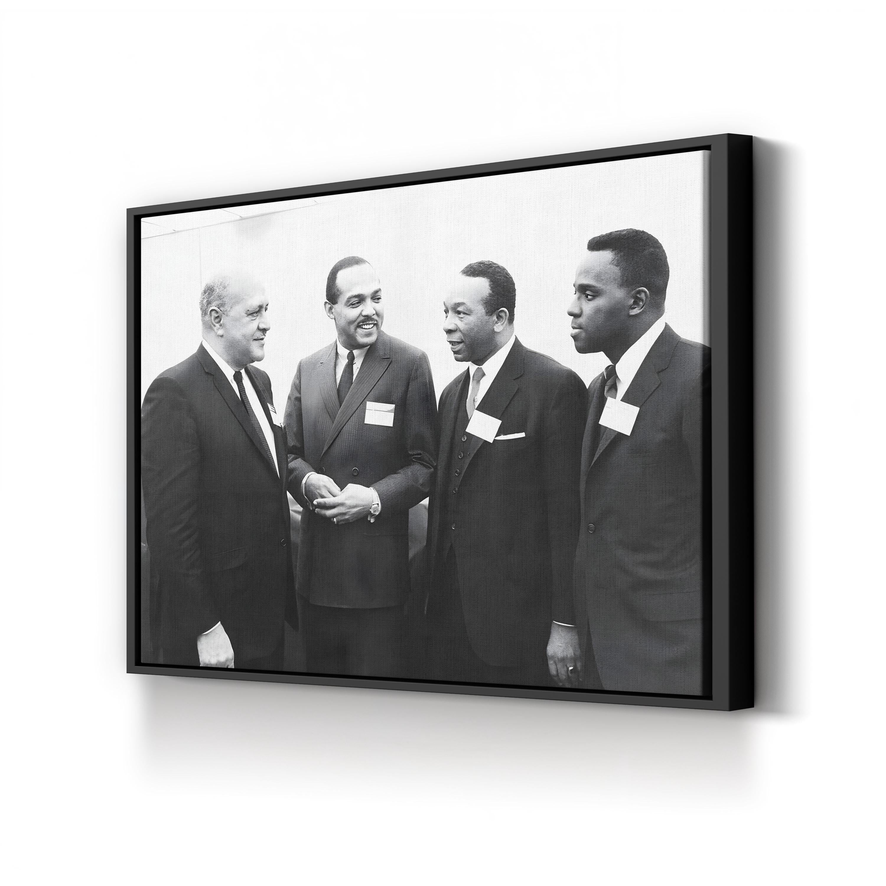 Three African-American Mayors with Robert Weaver Wall Art – Historic Black & White Photography