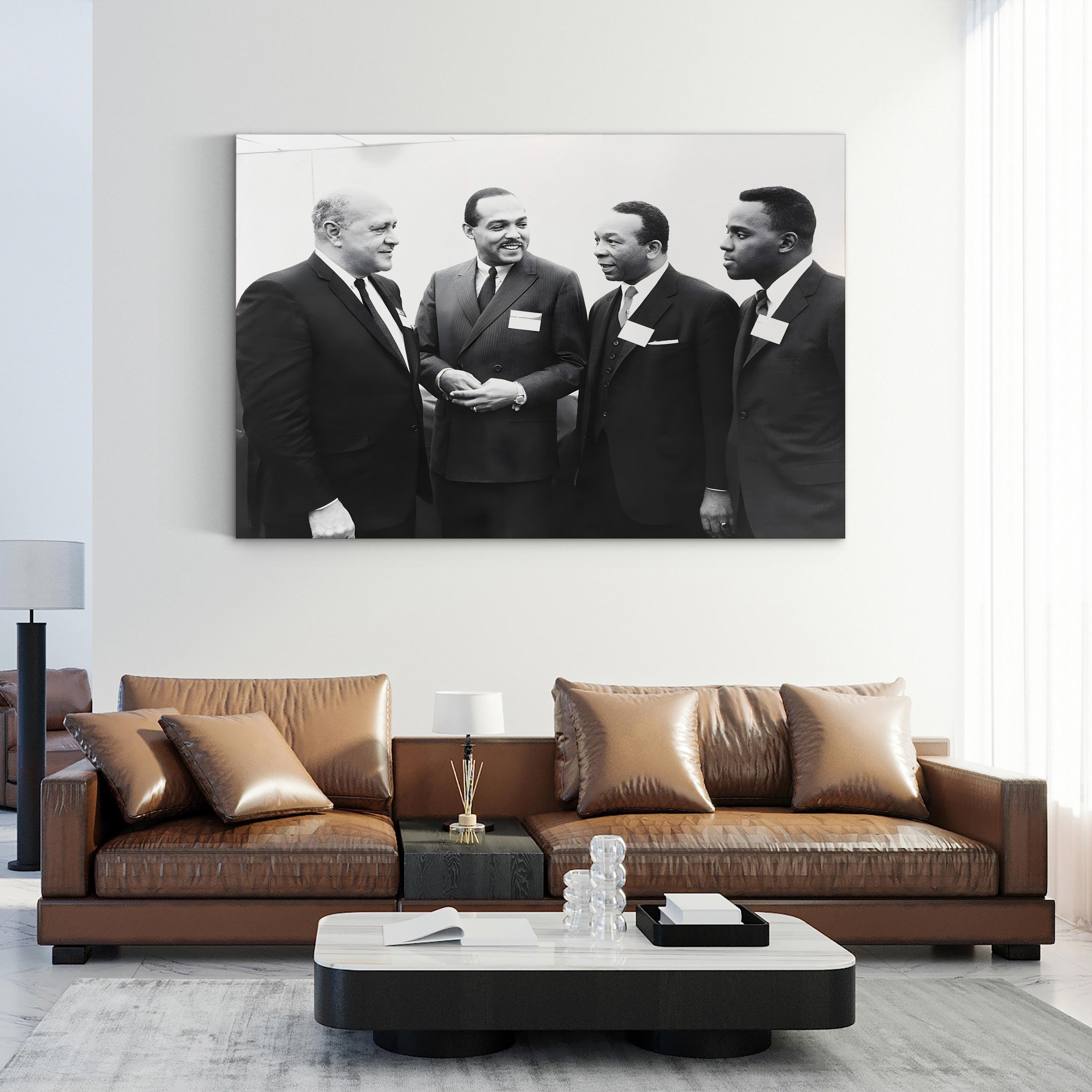 Three African-American Mayors with Robert Weaver Wall Art – Historic Black & White Photography