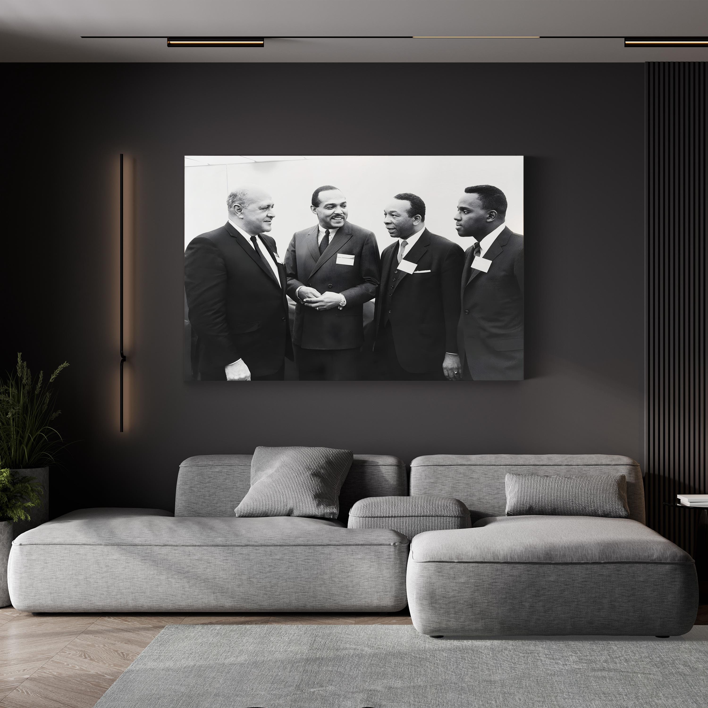Three African-American Mayors with Robert Weaver Wall Art – Historic Black & White Photography