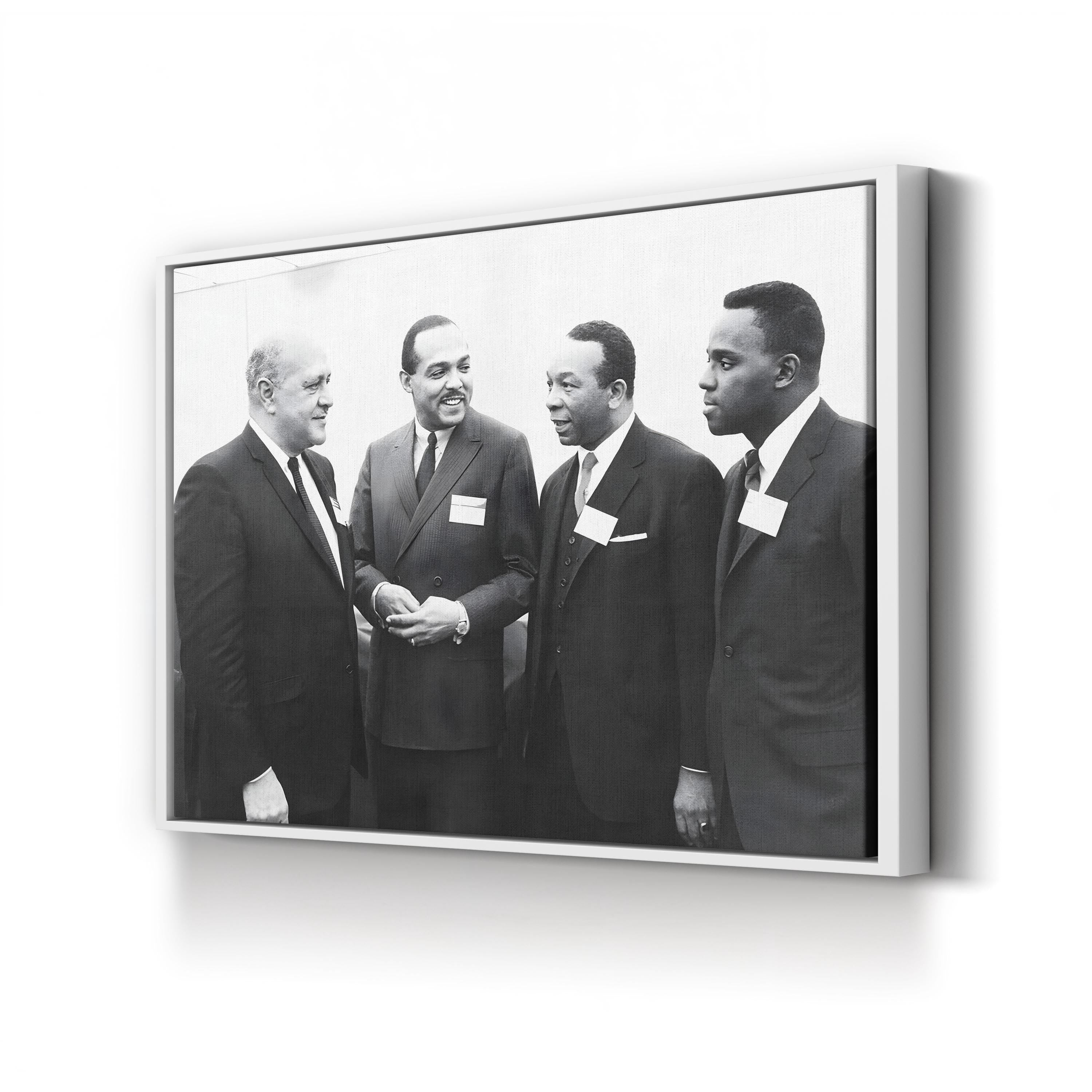 Three African-American Mayors with Robert Weaver Wall Art – Historic Black & White Photography