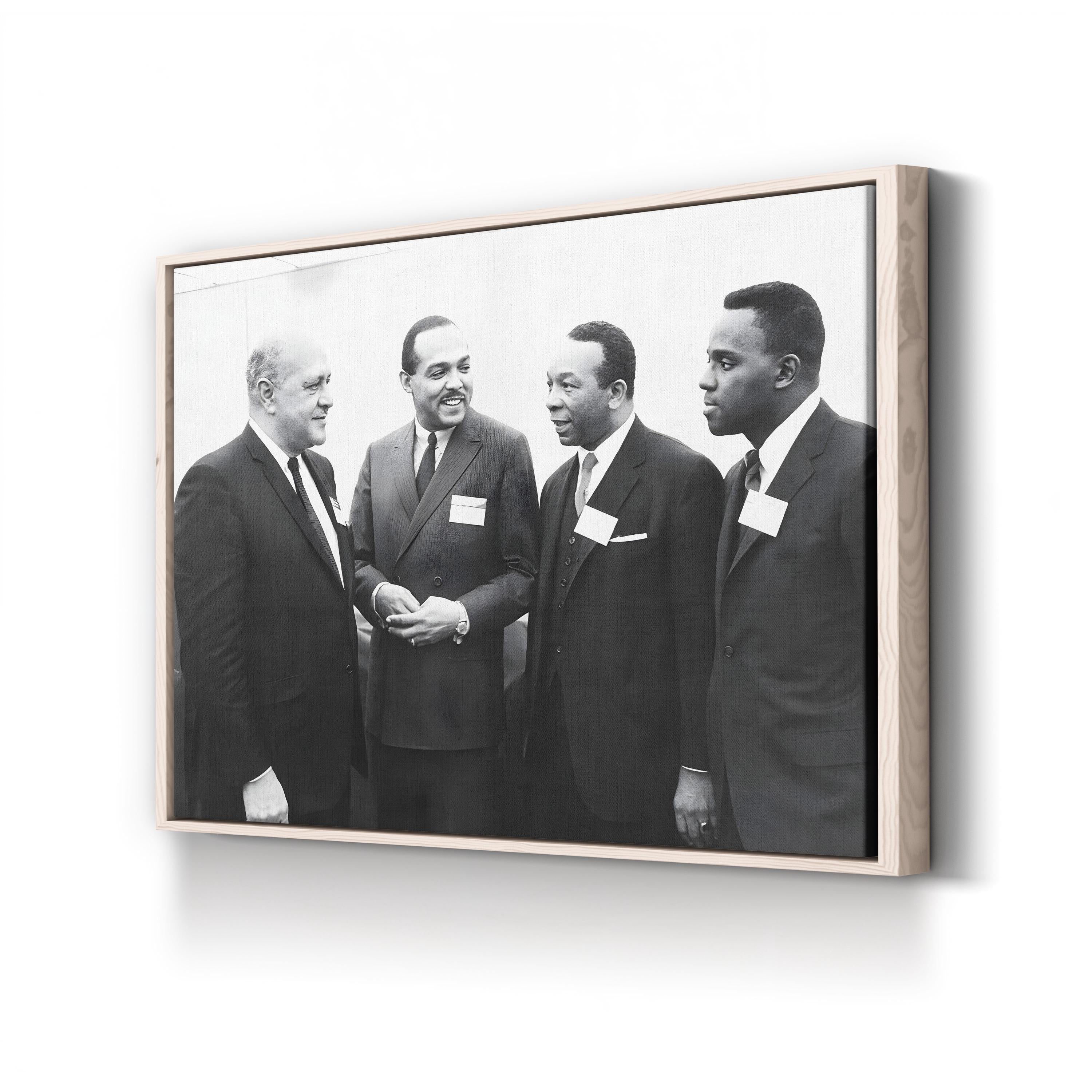 Three African-American Mayors with Robert Weaver Wall Art – Historic Black & White Photography