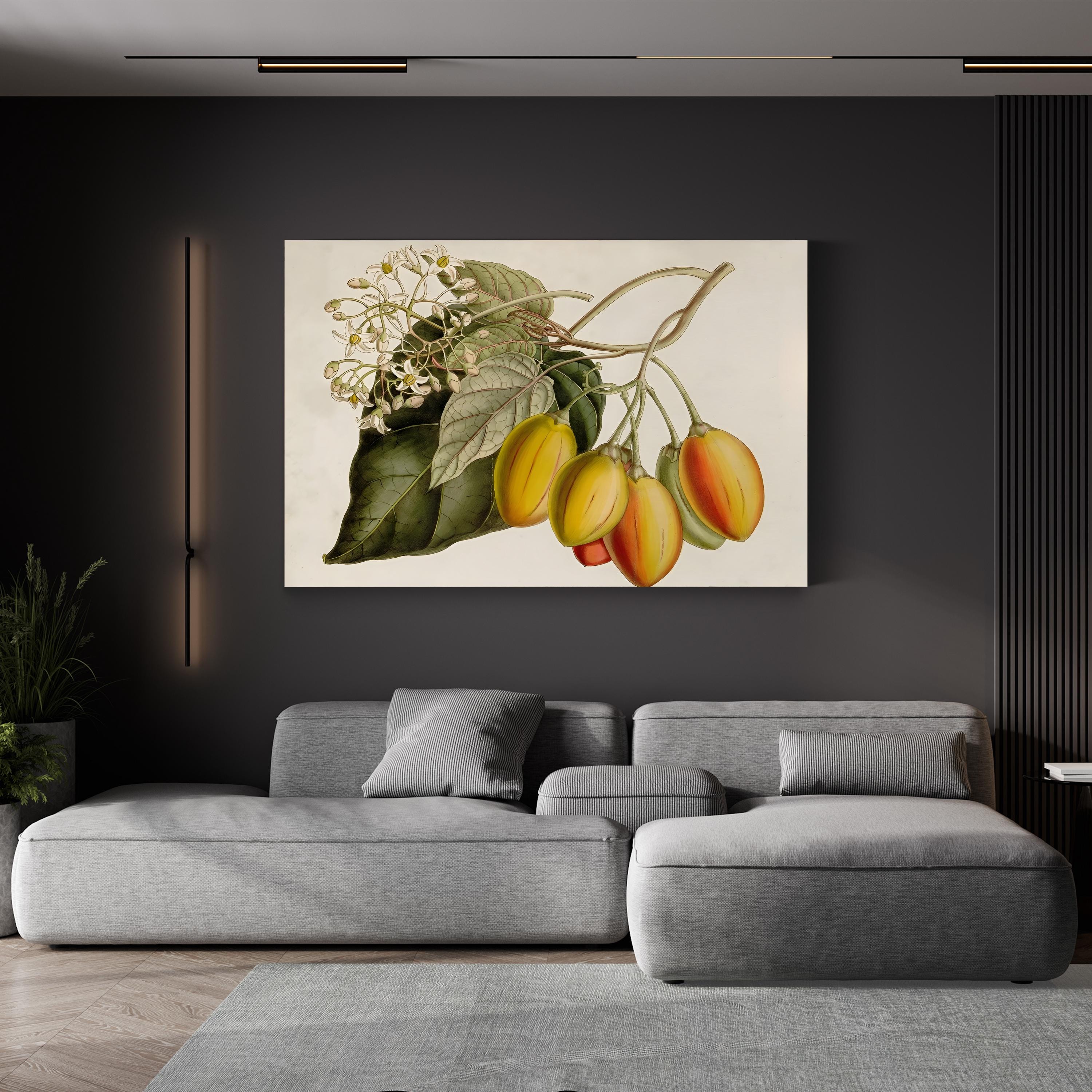 Exotic Garden Tropical Fruit & Foliage Botanical Art Print by Curtis Art