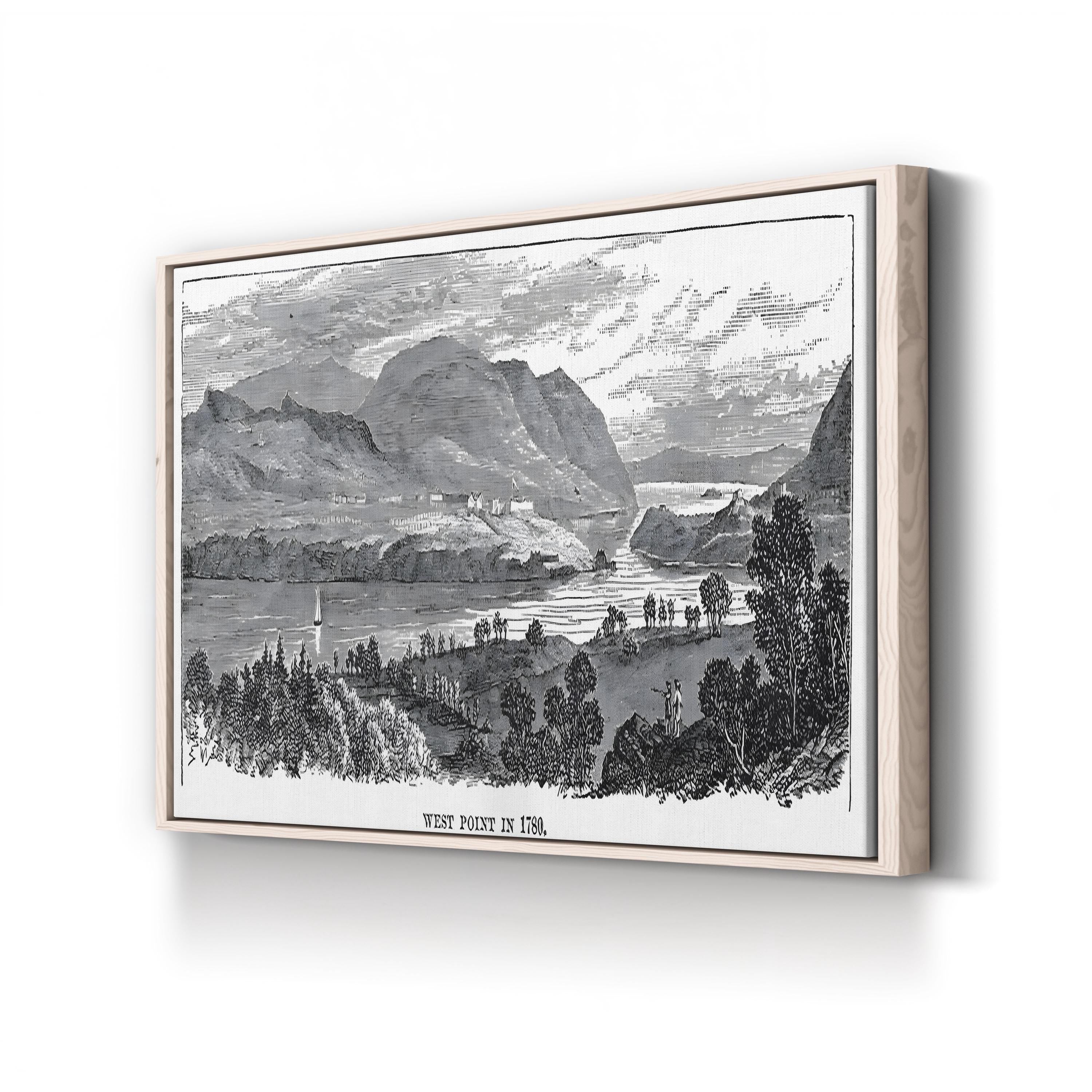 West Point 1780 Hudson River – Period Illustration Wall Art | Vintage Military Canvas Print