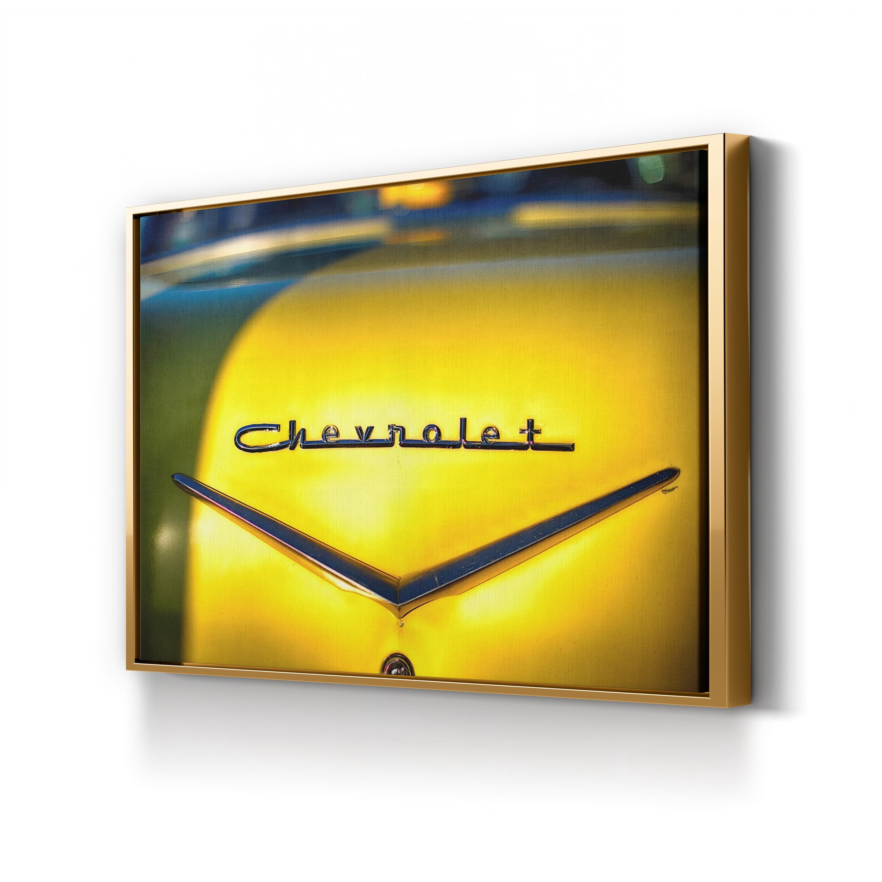 Chevrolet Classic Yellow American Emblem Automotive Wall Art