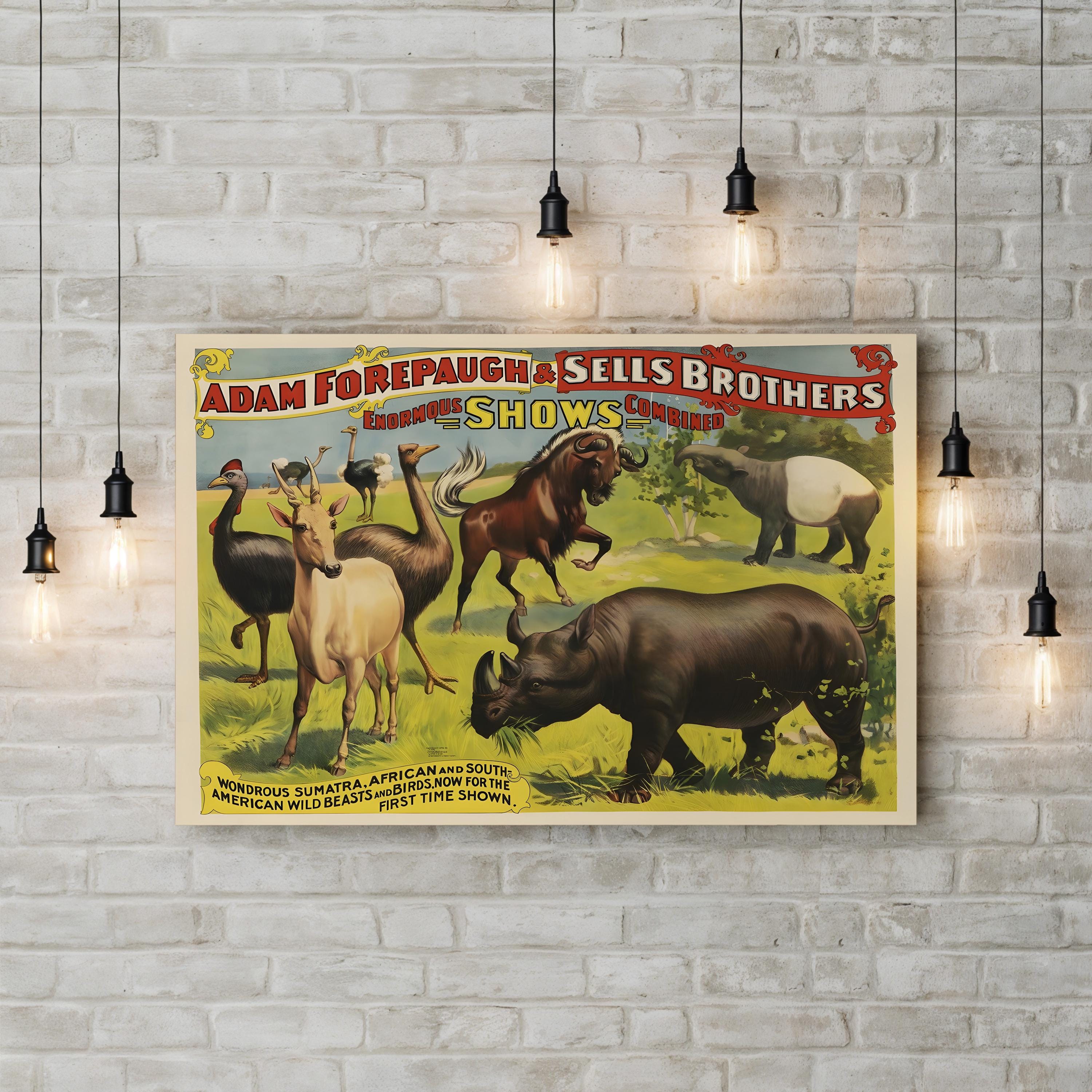 Forepaugh & Sells Exotic Animals Circus – Period Illustration Wall Art | Vintage Poster Canvas Print