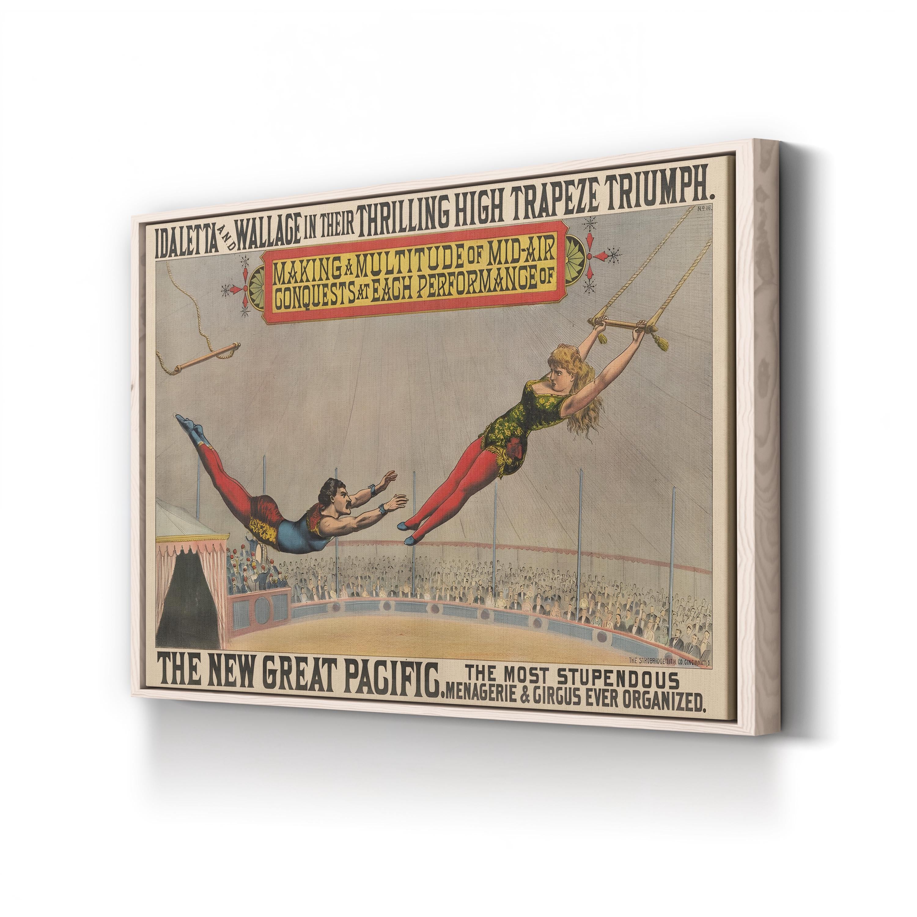 Circus Trapeze Artists Poster – Period Illustration Wall Art | Vintage Circus Canvas Print