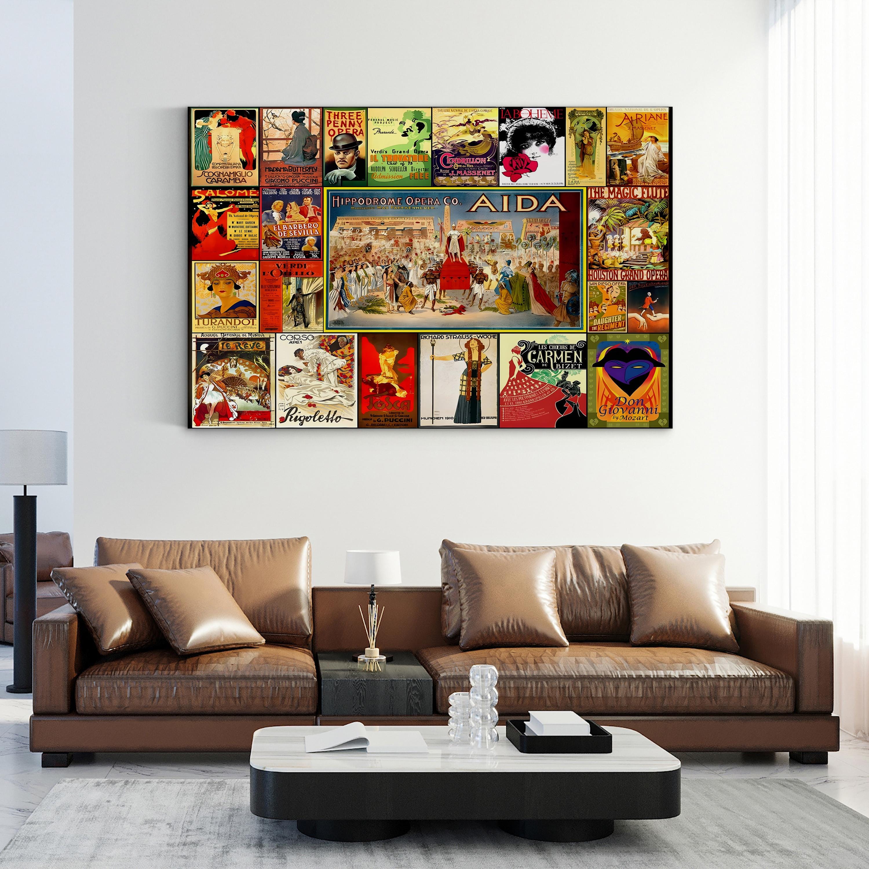 Opera Poster Collage – Period Illustration Wall Art | Vintage Theatre Canvas Print