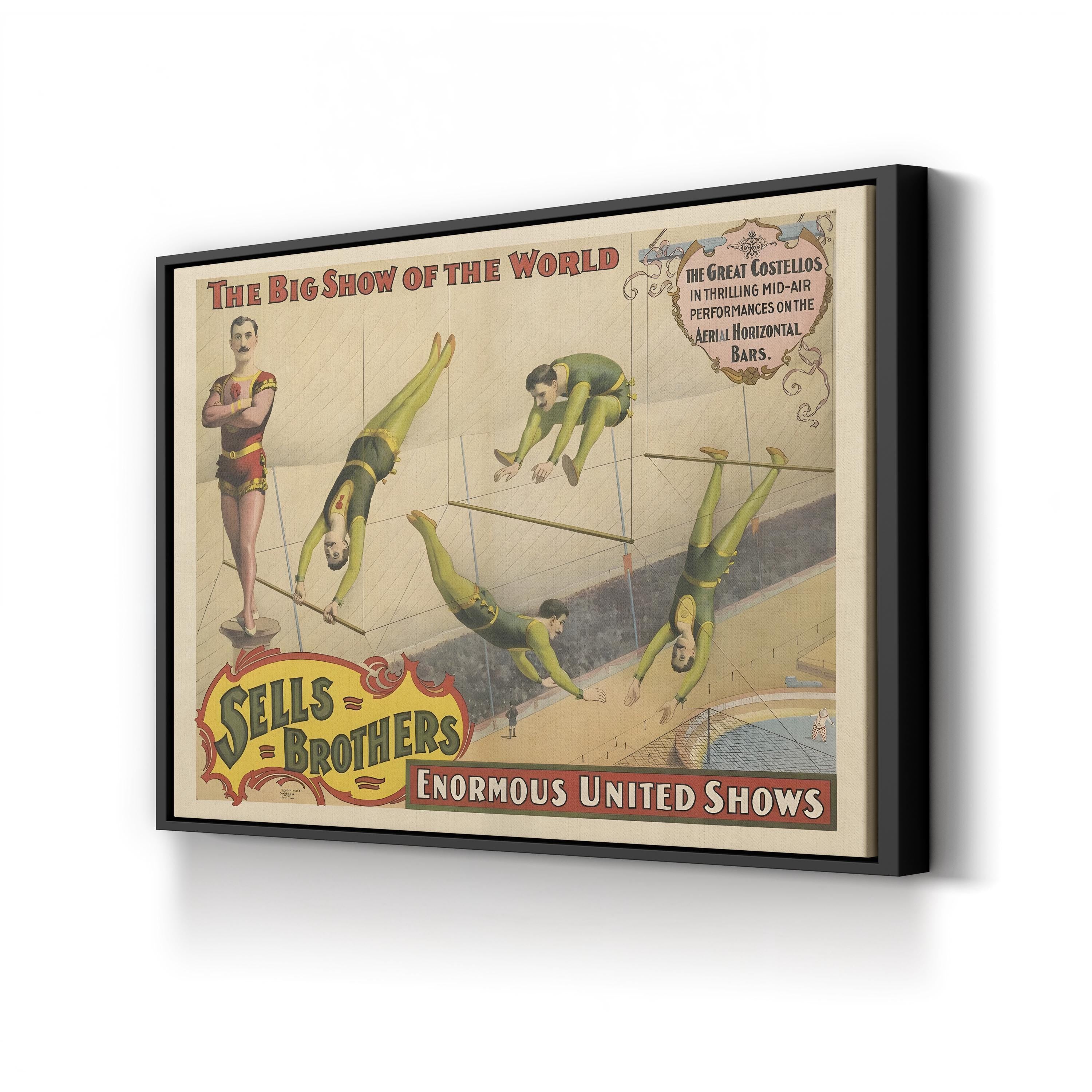 Sells Brothers Circus Poster – Period Illustration Wall Art | Vintage Americana Canvas Print