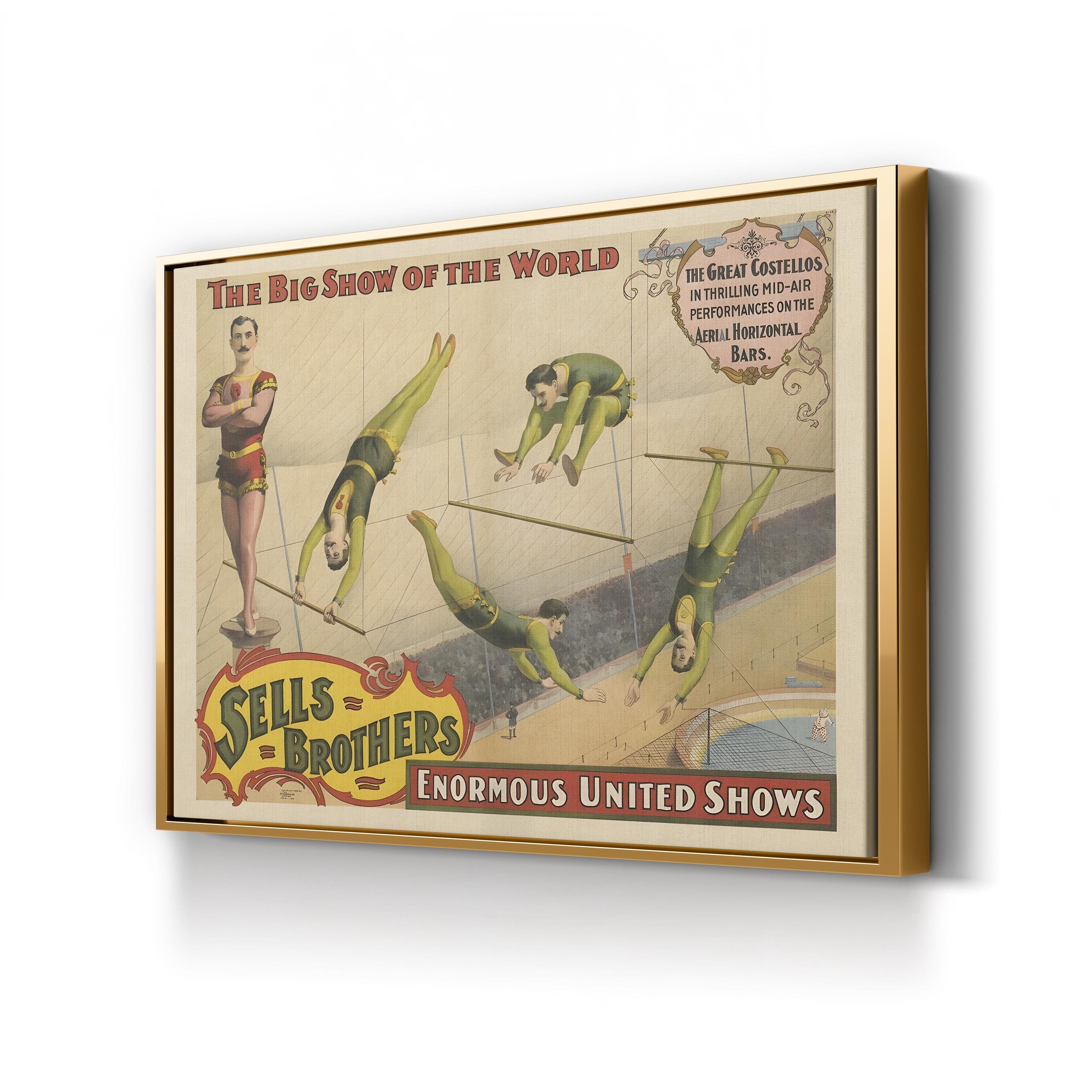 Sells Brothers Circus Poster – Period Illustration Wall Art | Vintage Americana Canvas Print