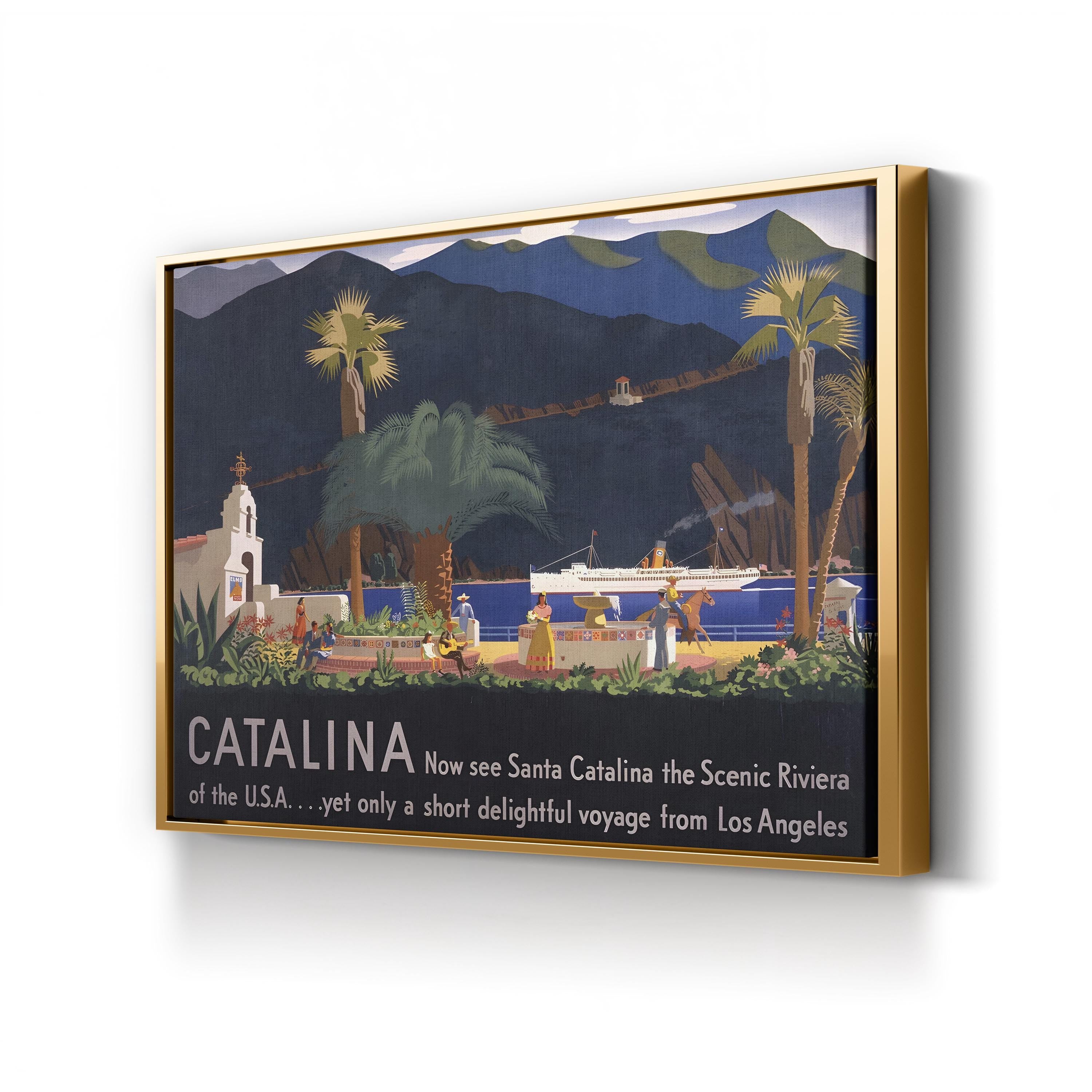 Santa Catalina Island, 1935 – Period Illustration Wall Art | California Travel Canvas Print