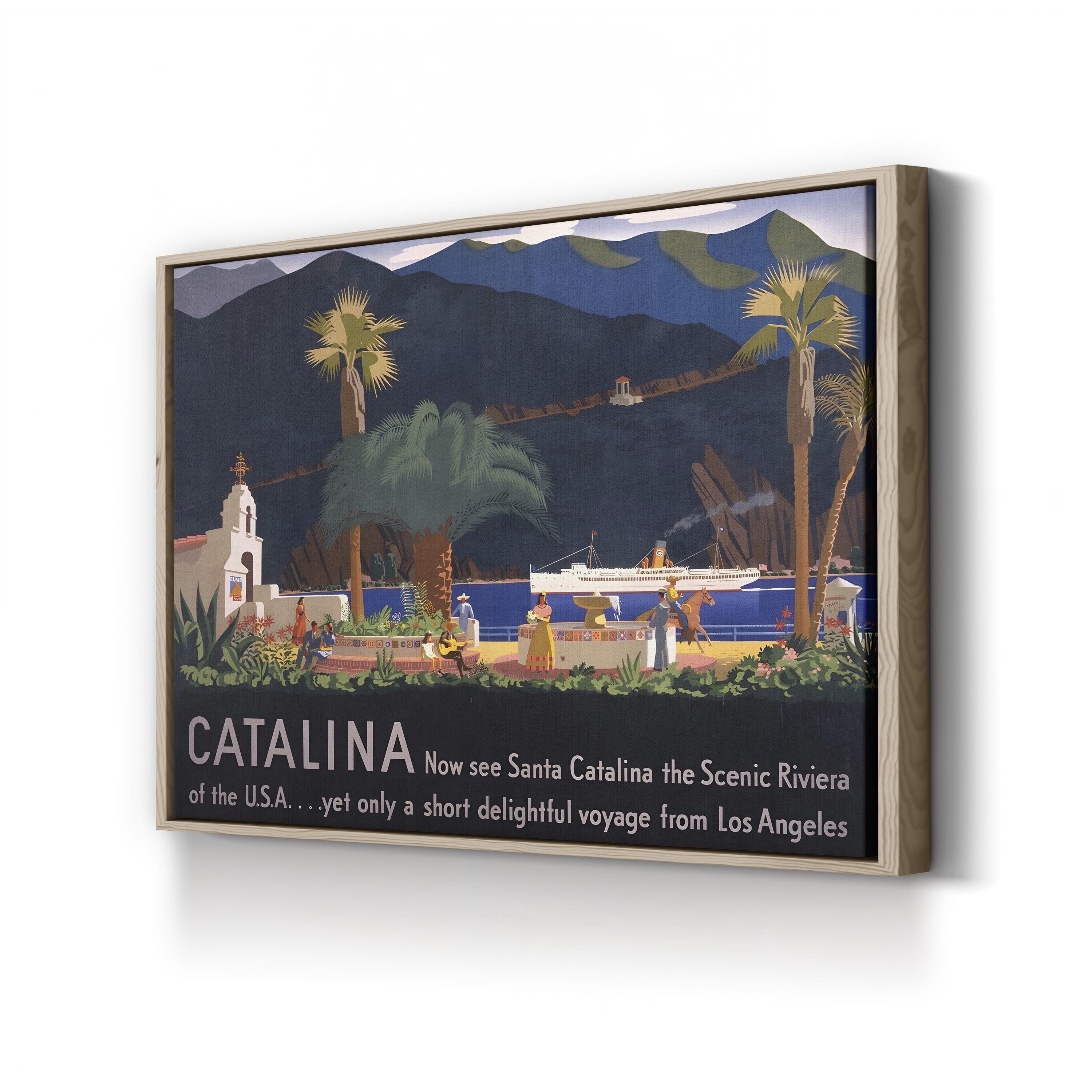 Santa Catalina Island, 1935 – Period Illustration Wall Art | California Travel Canvas Print