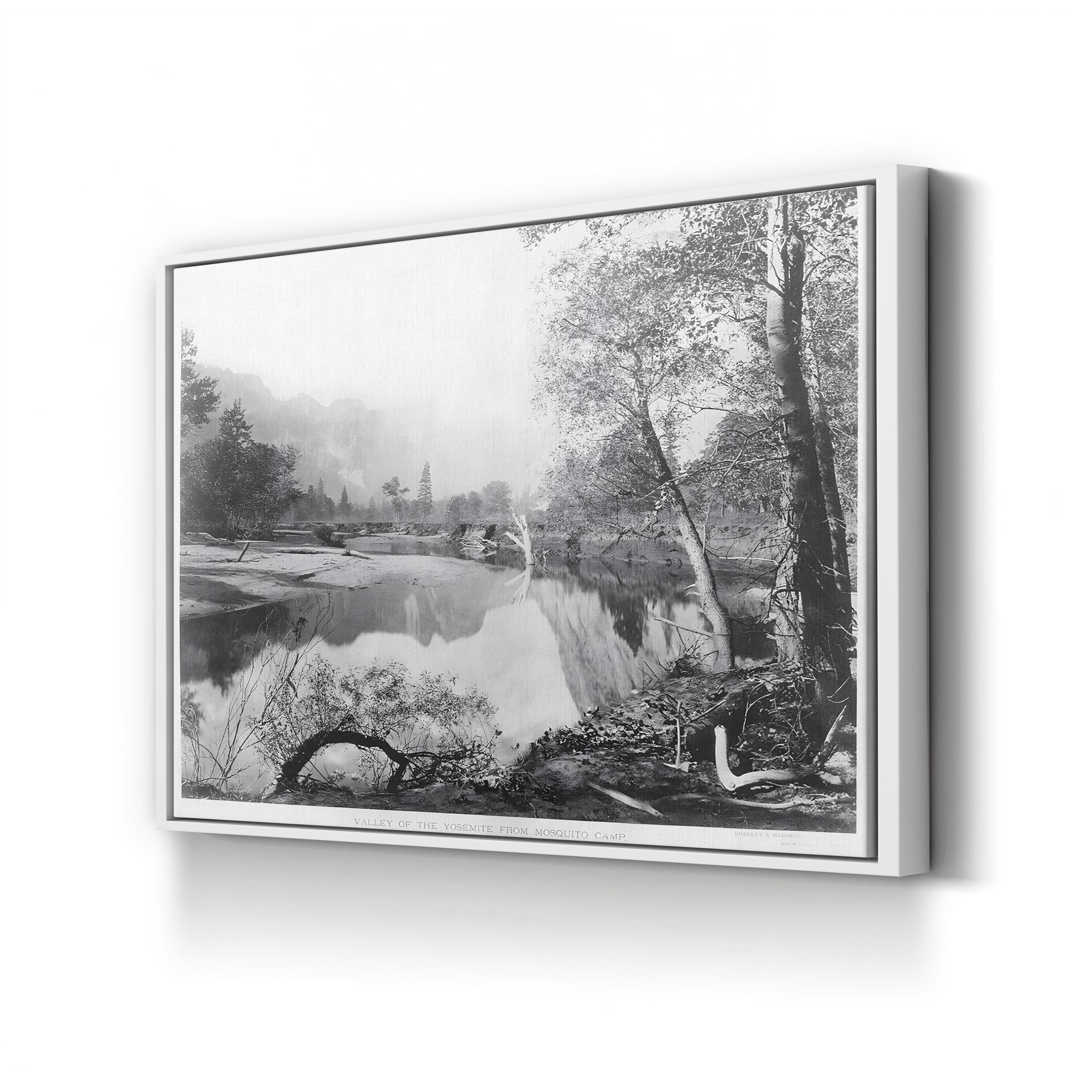 Vintage Yosemite River – Vintage Photography Wall Art | Monochrome Canvas Print