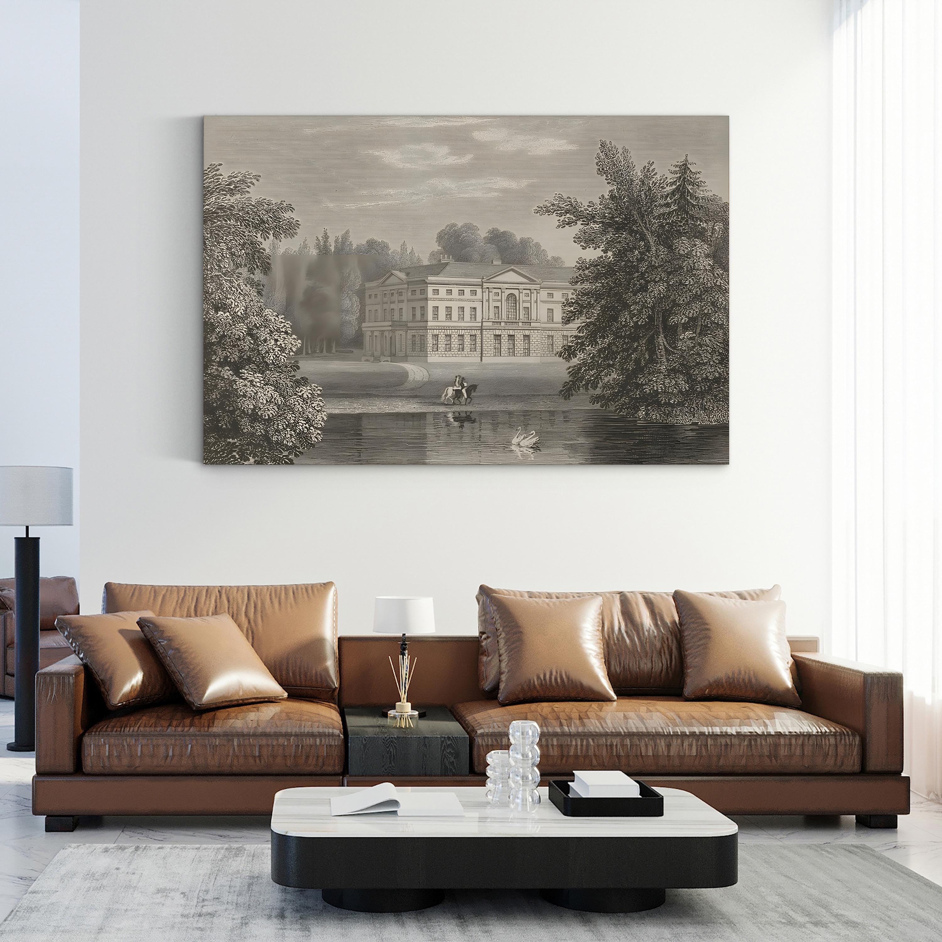Busbridge Estate Drawing II, Surrey, England — Vintage Architectural Landscape Wall Art by Wild Apple Portfolio