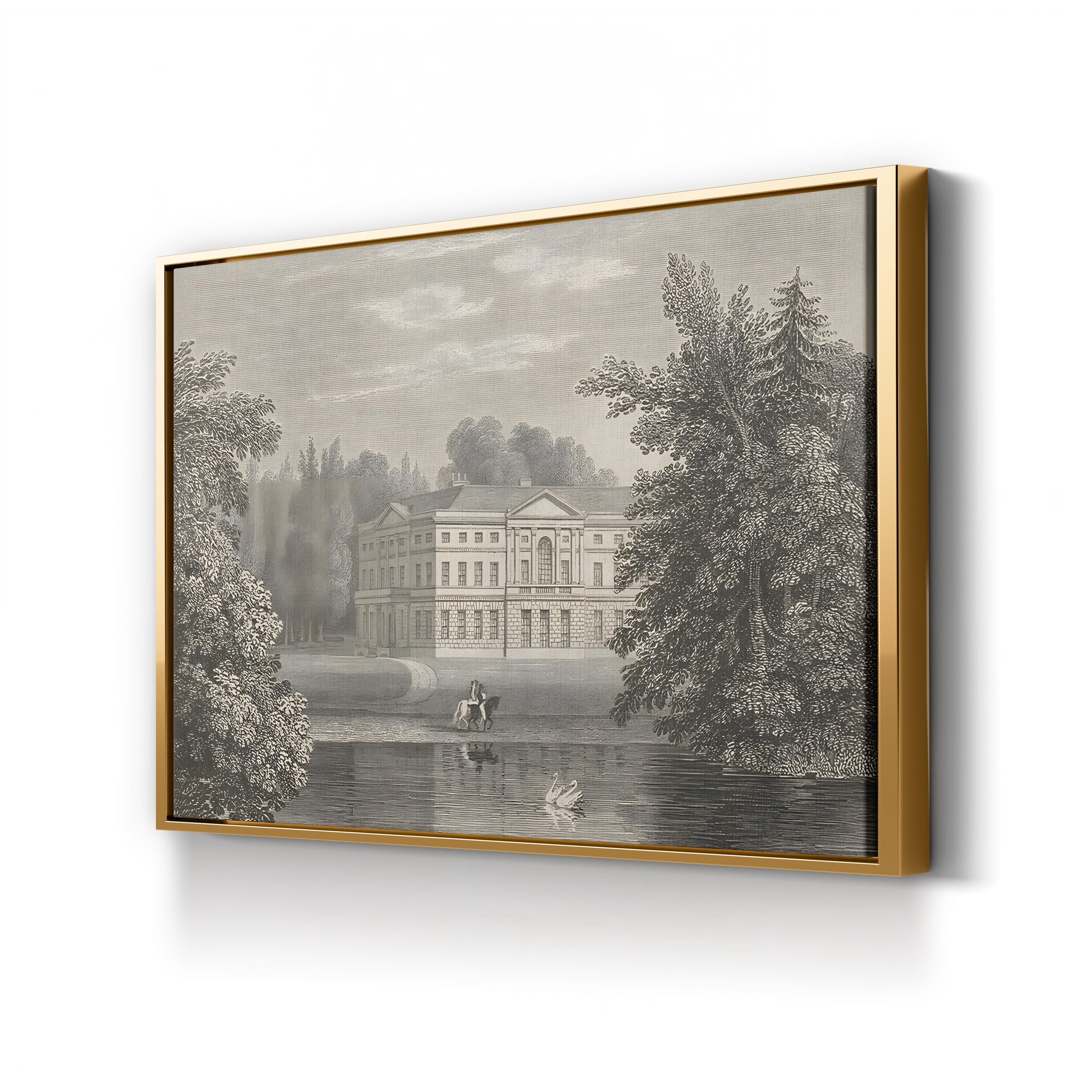 Busbridge Estate Drawing II, Surrey, England — Vintage Architectural Landscape Wall Art by Wild Apple Portfolio