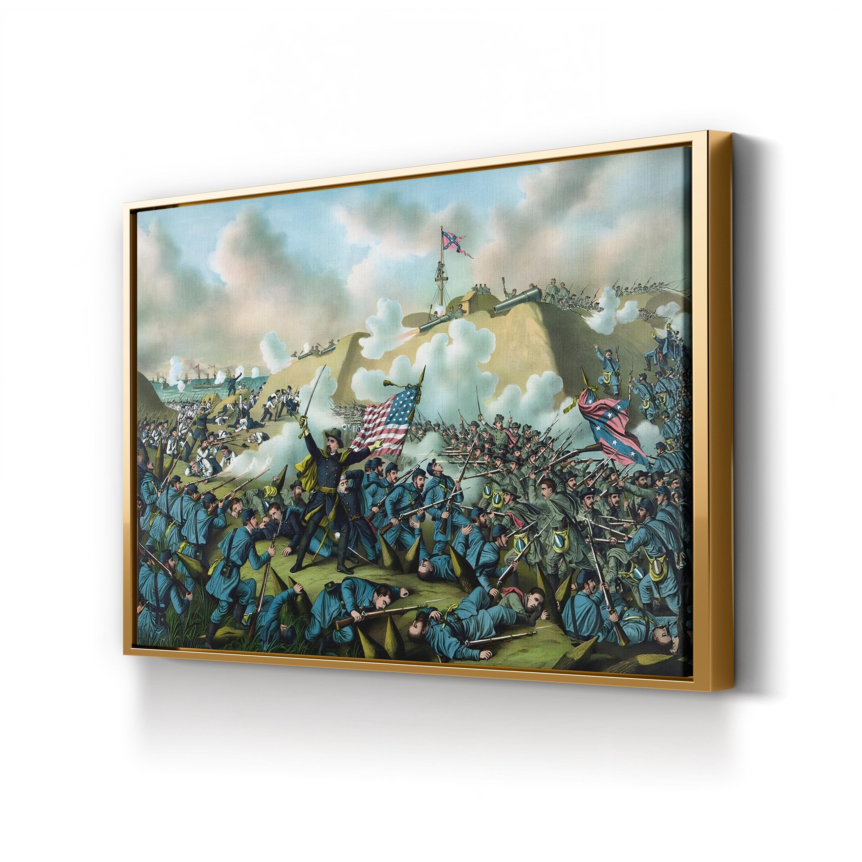 Union Army Capture of Fort Fisher Wall Art — Civil War Historic Battle Illustration