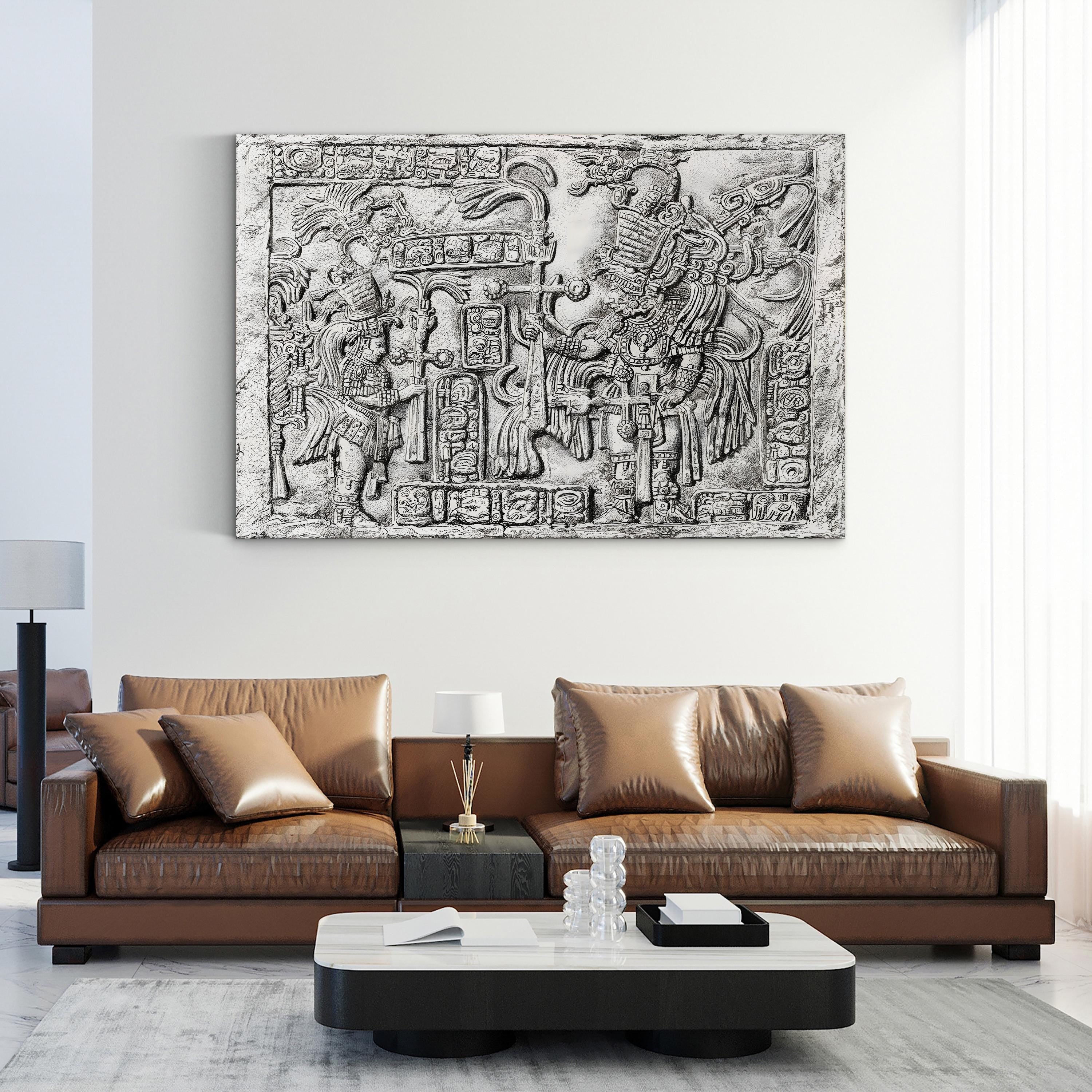 Decorative Lintel from Yaxchilán, Chiapas, Mexico — Ancient Mayan Architectural Relief Wall Art