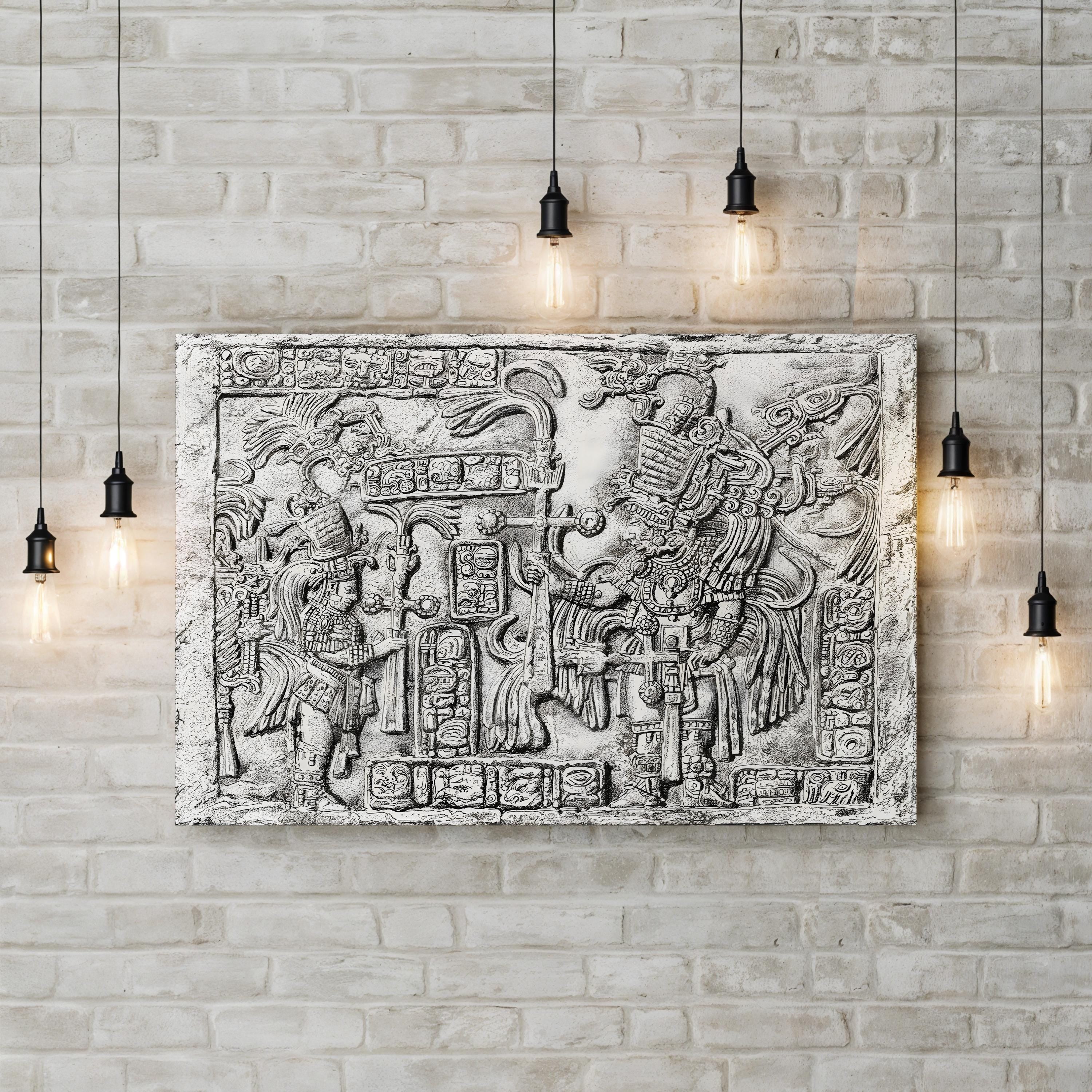 Decorative Lintel from Yaxchilán, Chiapas, Mexico — Ancient Mayan Architectural Relief Wall Art
