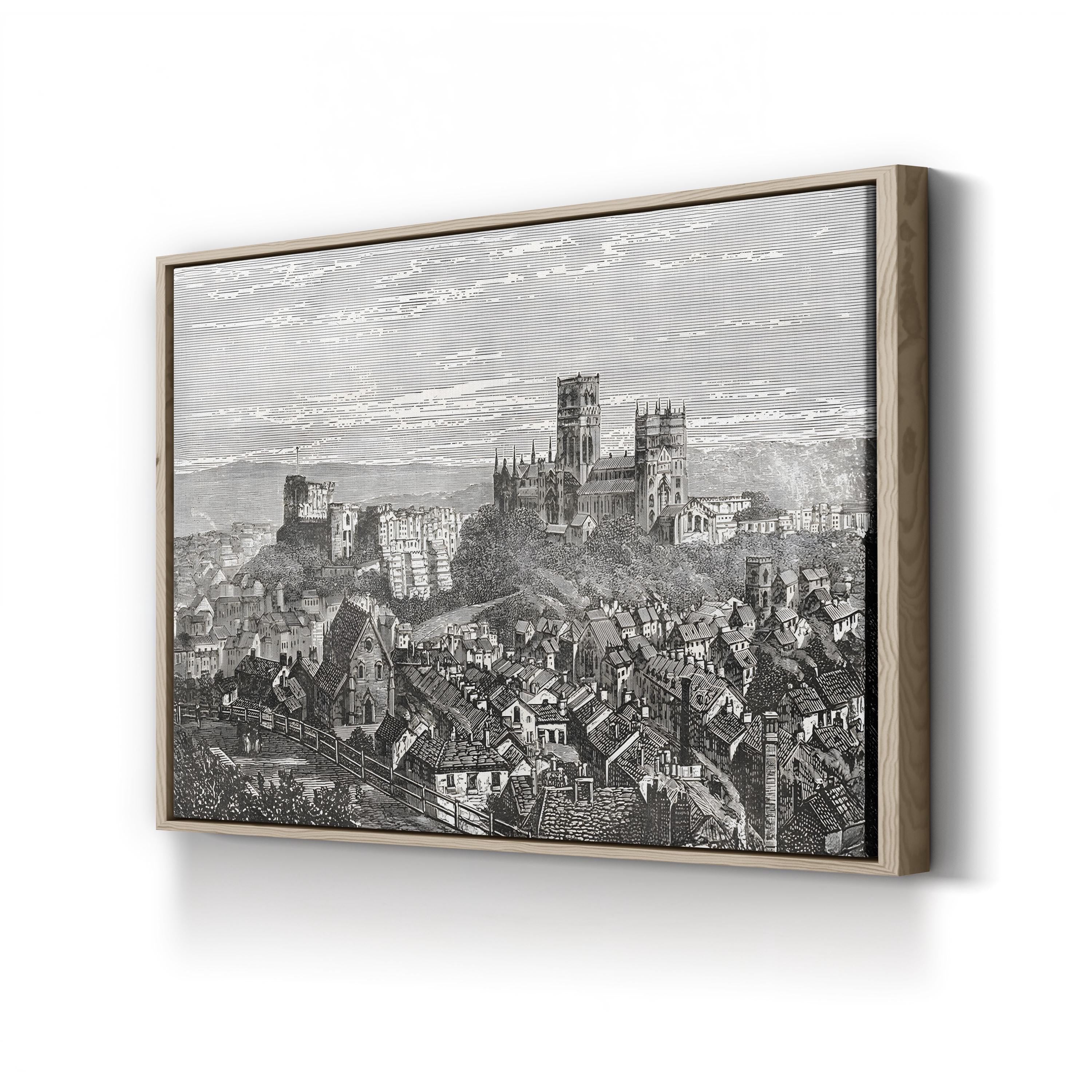 Durham Cathedral and Castle, Durham, England Wall Art — Late 19th Century English Architectural Illustration