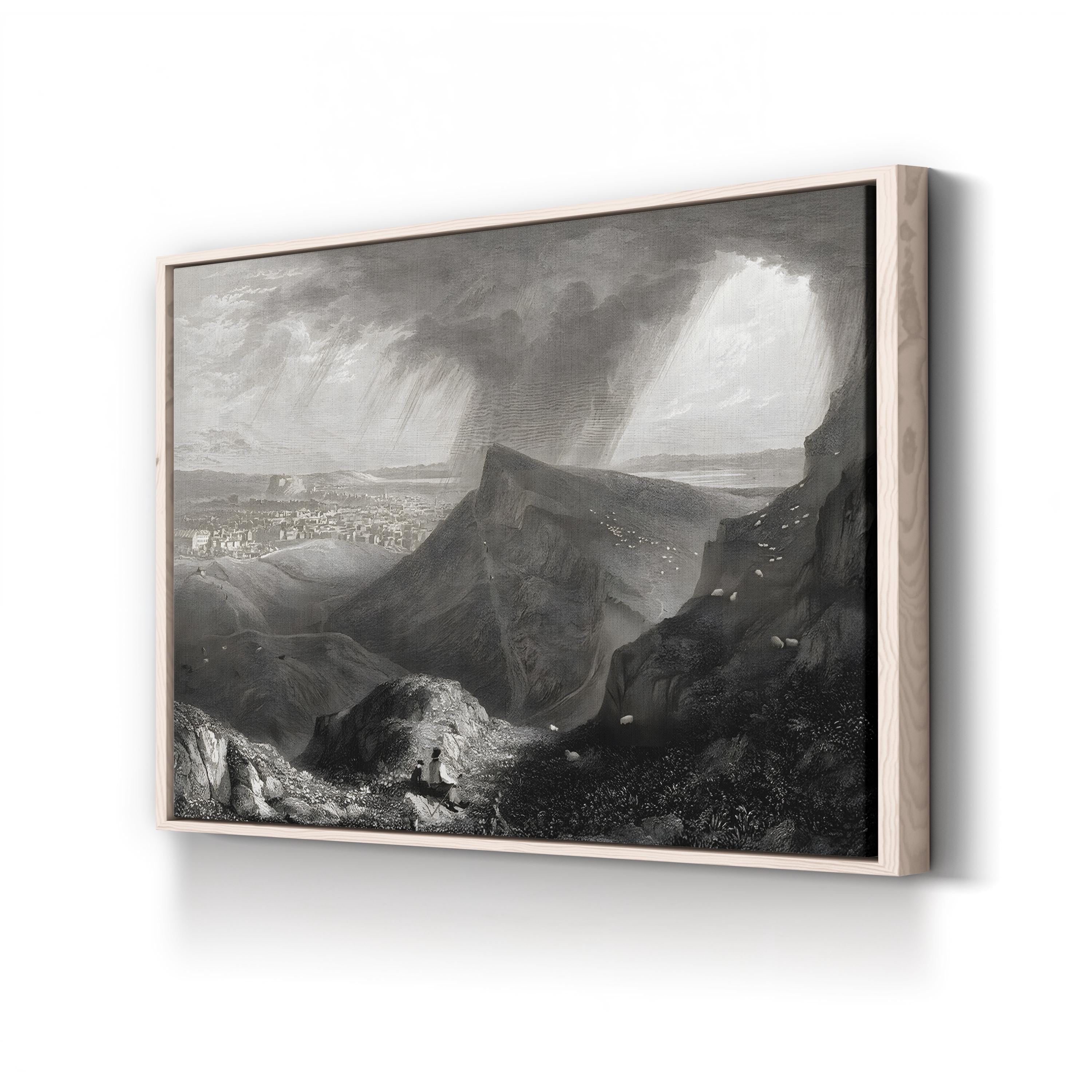 Edinburgh from the Ascent to Arthur’s Seat, Edinburgh, Scotland Wall Art — 1832 Robert Batty Topographical Engraving