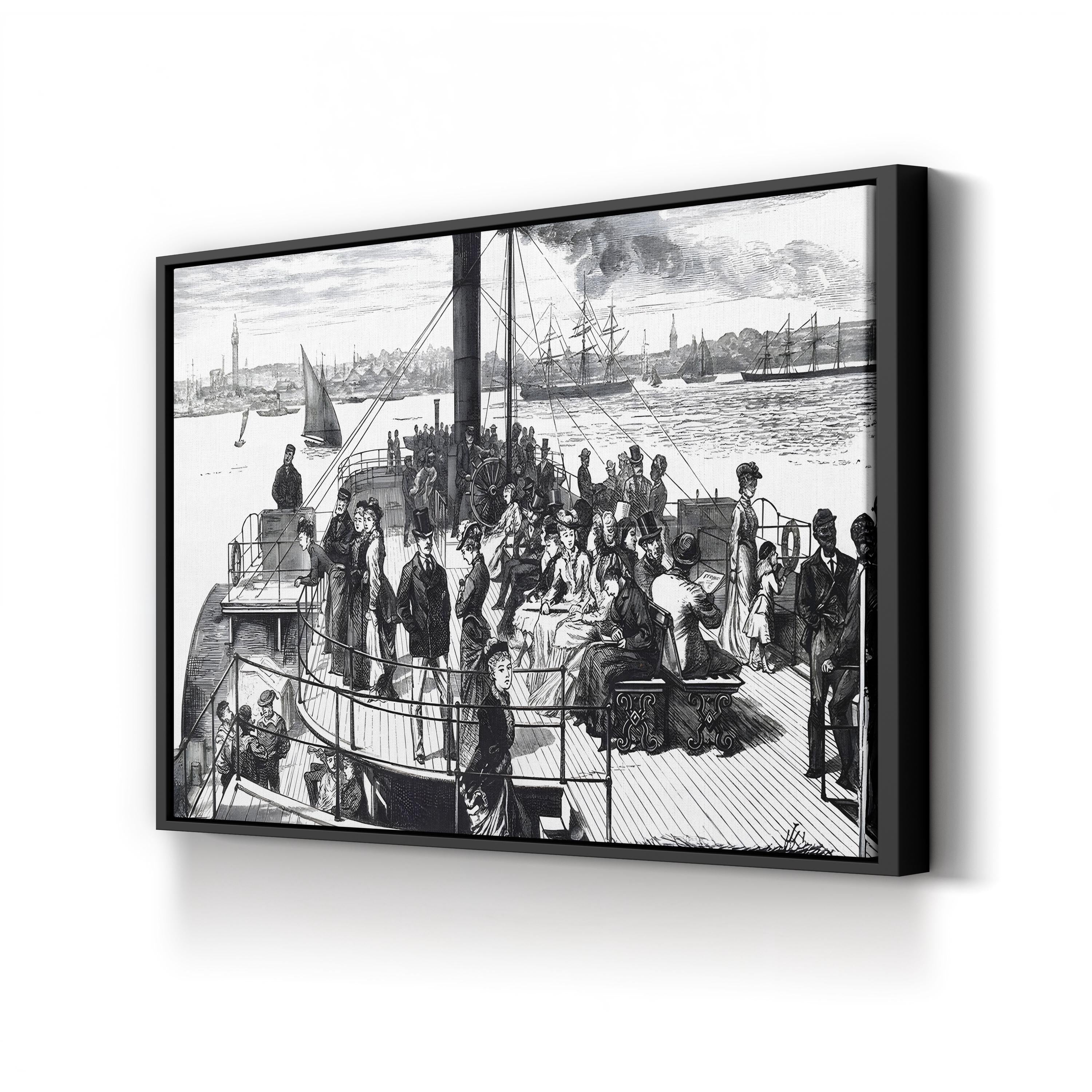 Ferry Crossing the Mersey, Liverpool, England Wall Art — 19th Century Maritime Engraving | Photography, UIG
