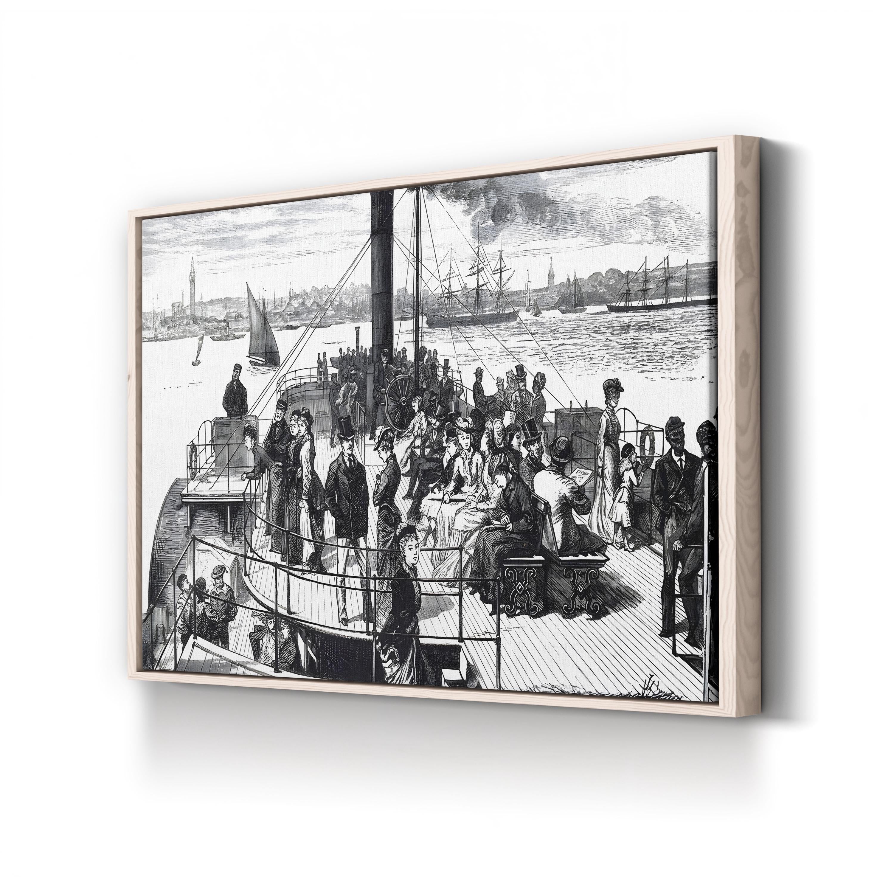 Ferry Crossing the Mersey, Liverpool, England Wall Art — 19th Century Maritime Engraving | Photography, UIG