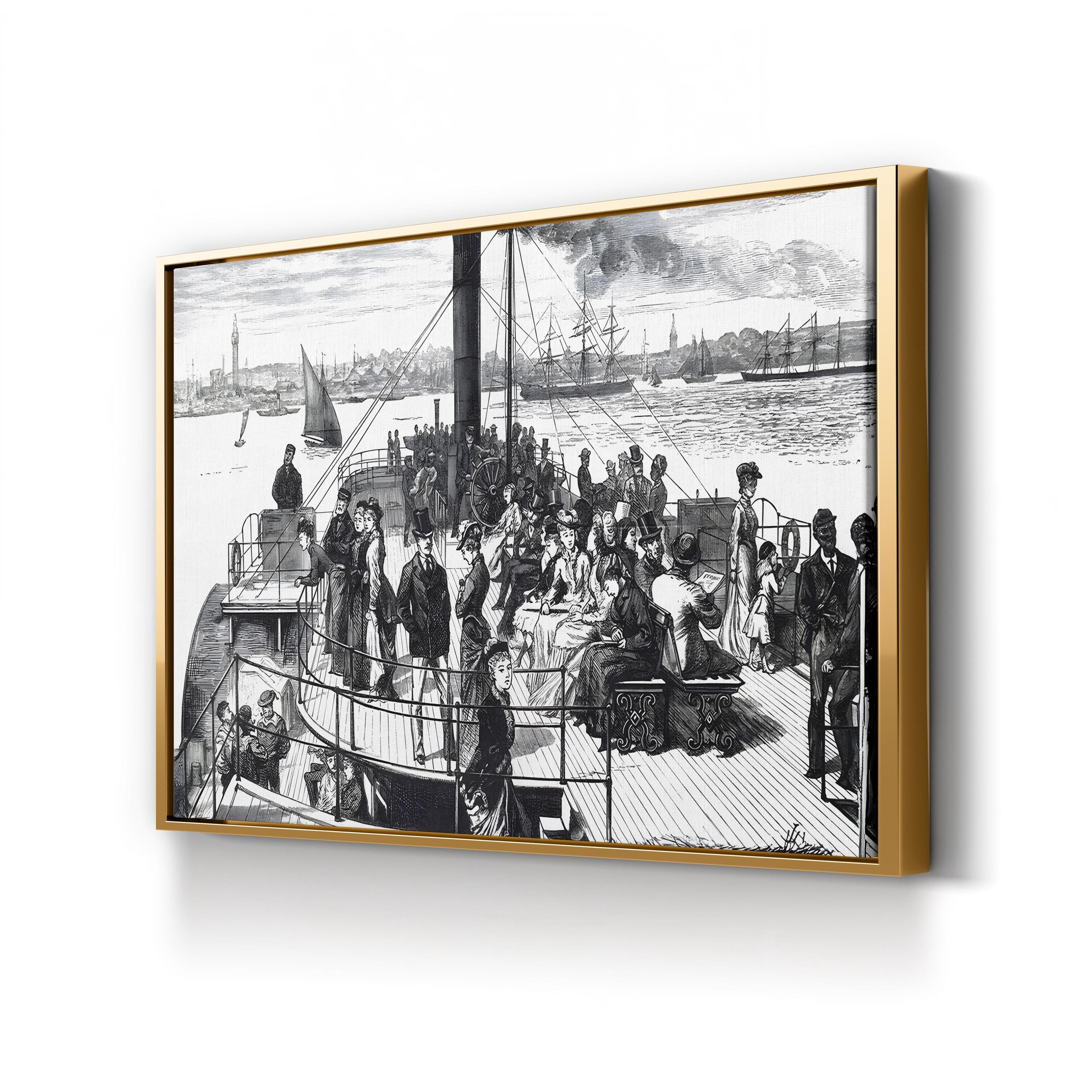 Ferry Crossing the Mersey, Liverpool, England Wall Art — 19th Century Maritime Engraving | Photography, UIG