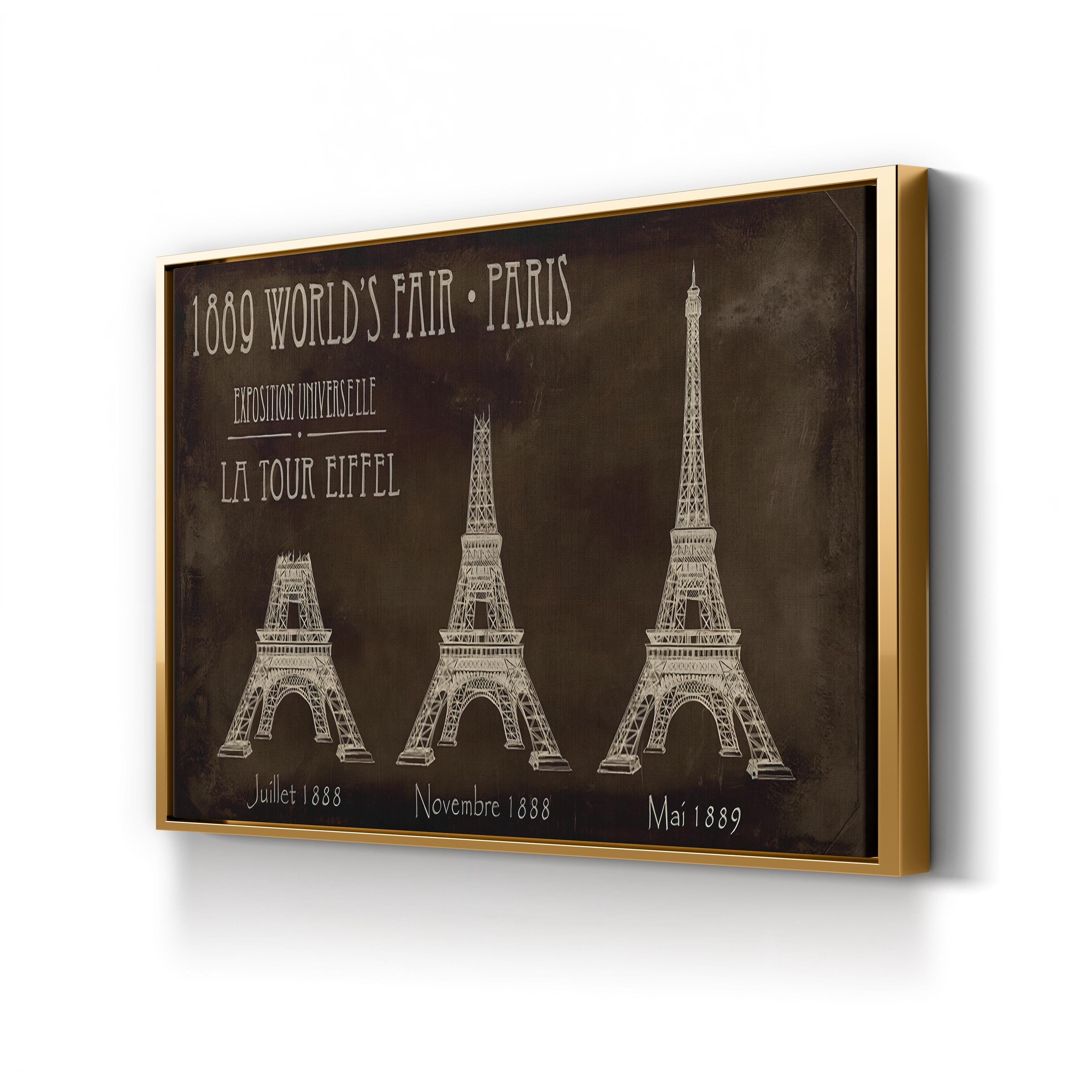 Eiffel Tower Construction Poster, Exposition Universelle, Paris, France 1889 Wall Art — Architectural Evolution Illustration