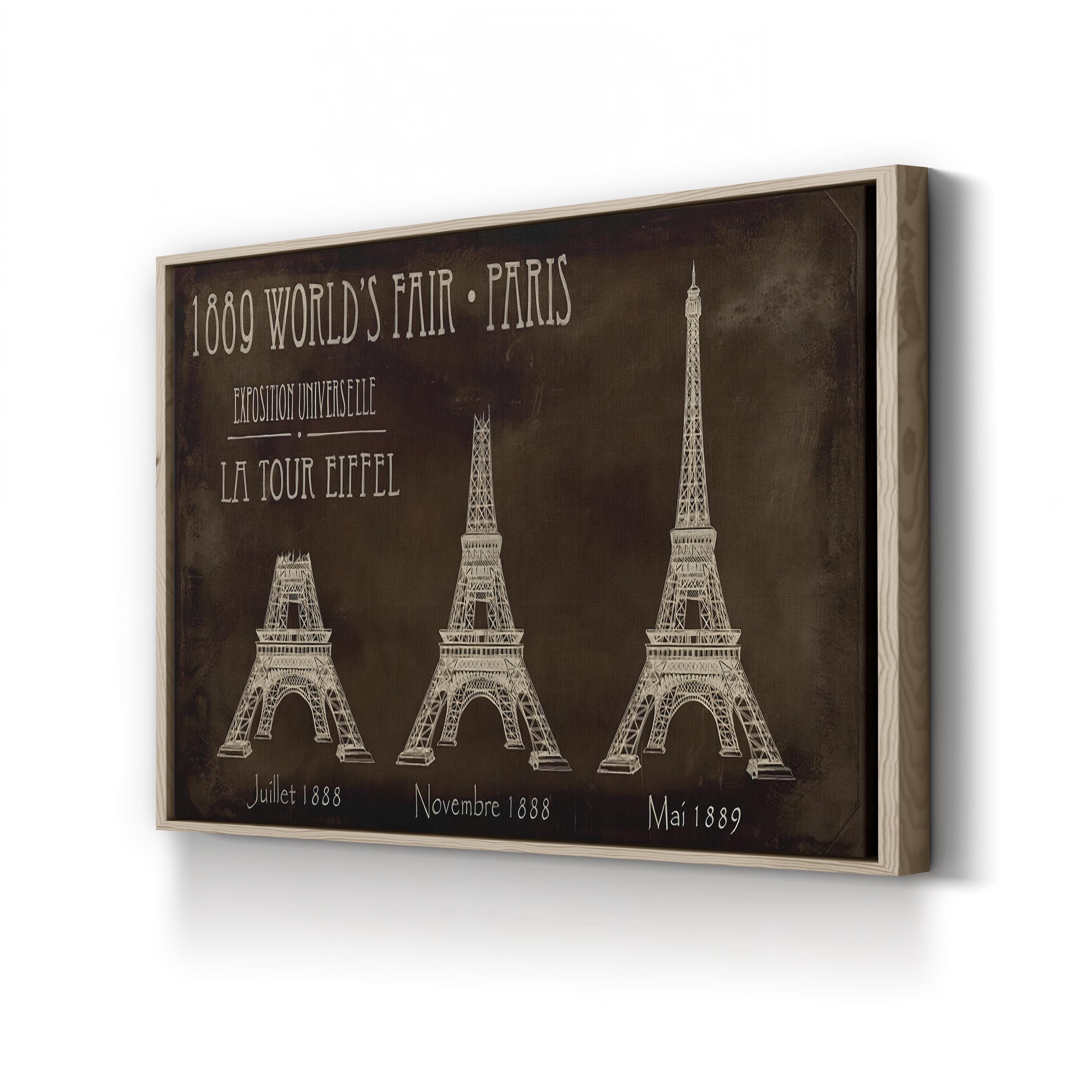Eiffel Tower Construction Poster, Exposition Universelle, Paris, France 1889 Wall Art — Architectural Evolution Illustration