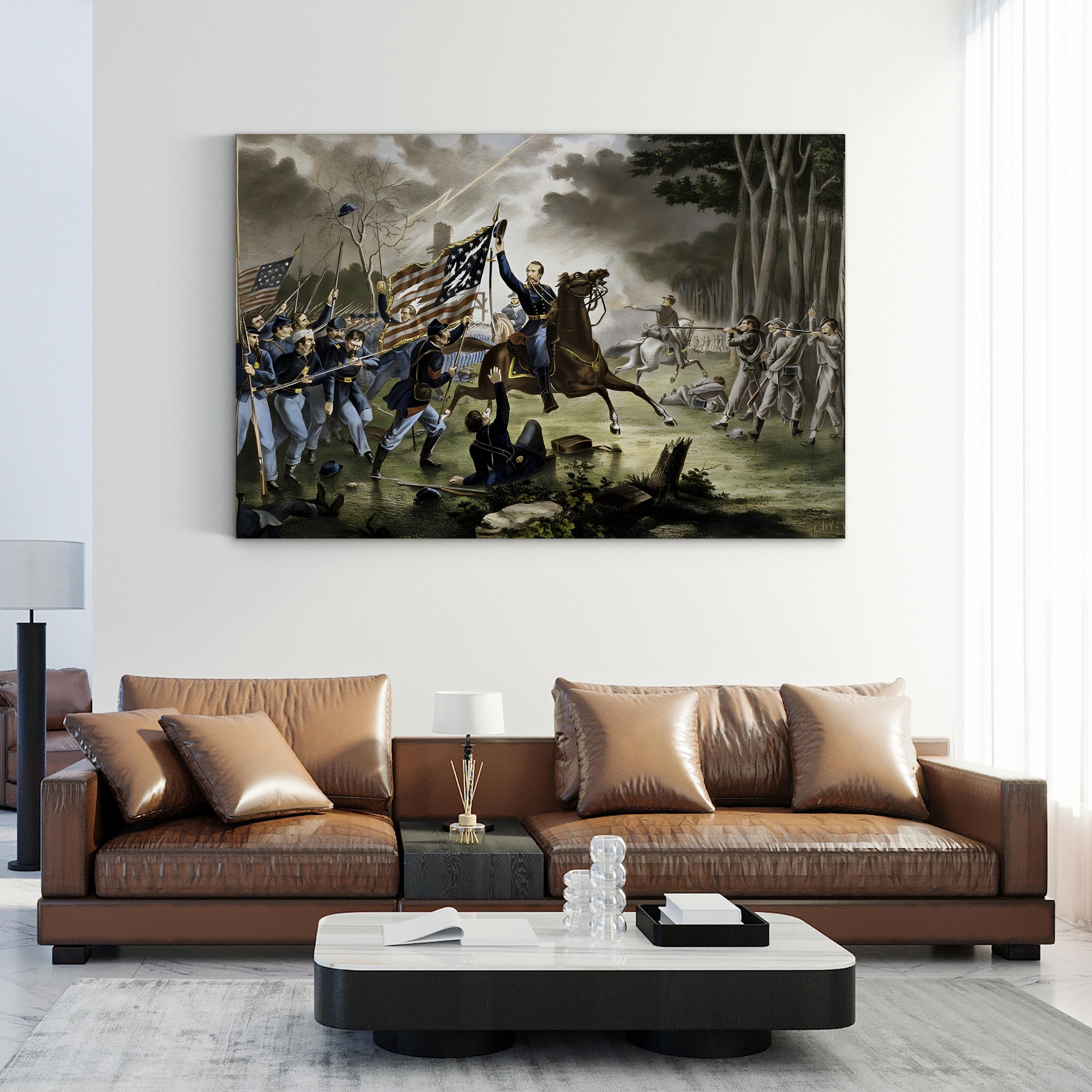 General Philip Kearny’s Fatal Charge at the Battle of Chantilly Wall Art — Civil War Historical Print