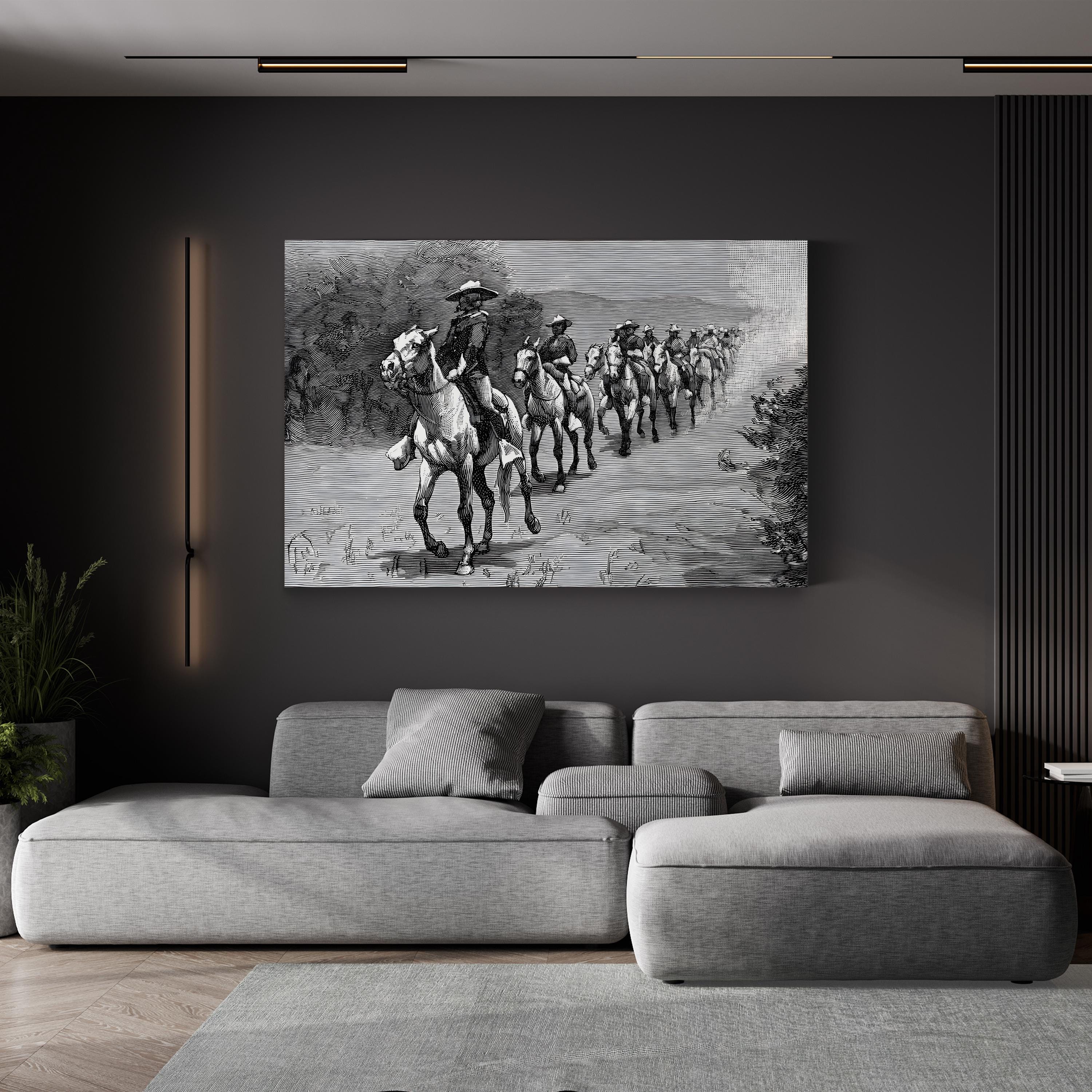 Buffalo Soldiers in the Desert, 1888 — 10th Cavalry Engraving Wall Art
