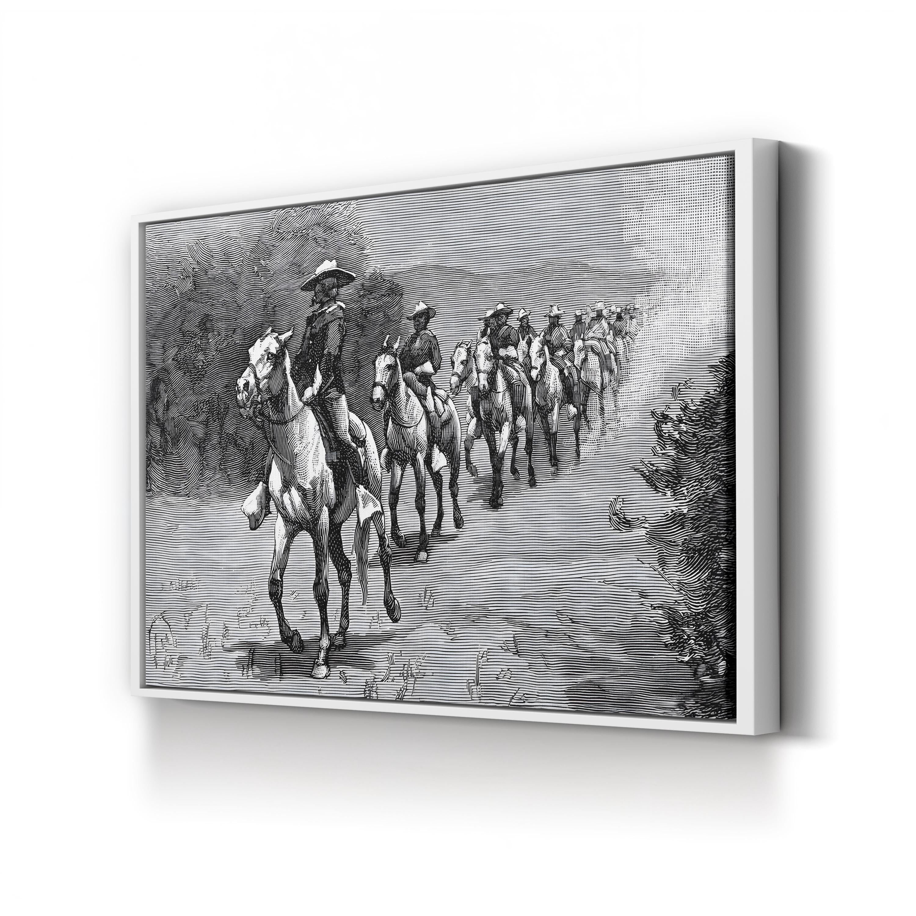 Buffalo Soldiers in the Desert, 1888 — 10th Cavalry Engraving Wall Art