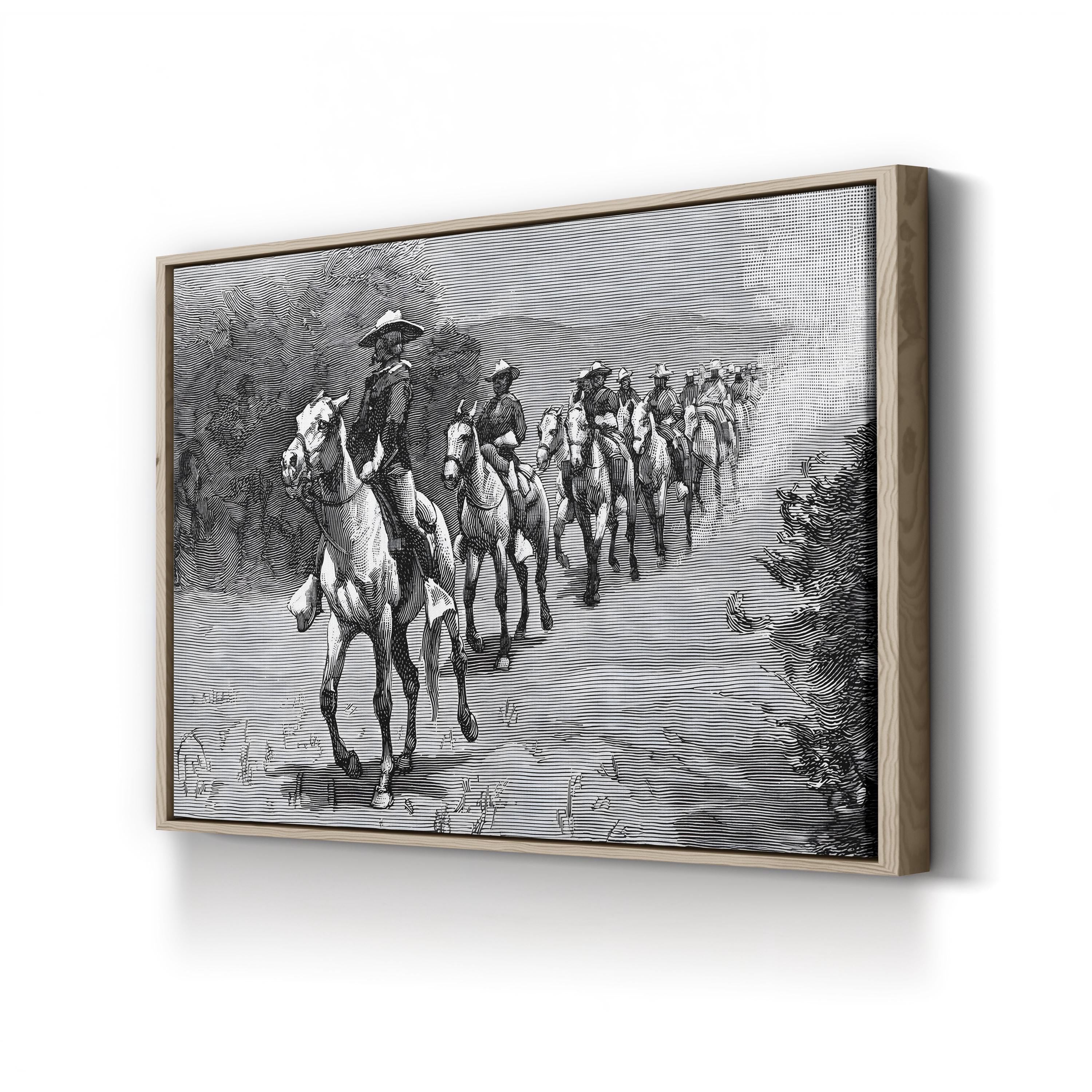 Buffalo Soldiers in the Desert, 1888 — 10th Cavalry Engraving Wall Art