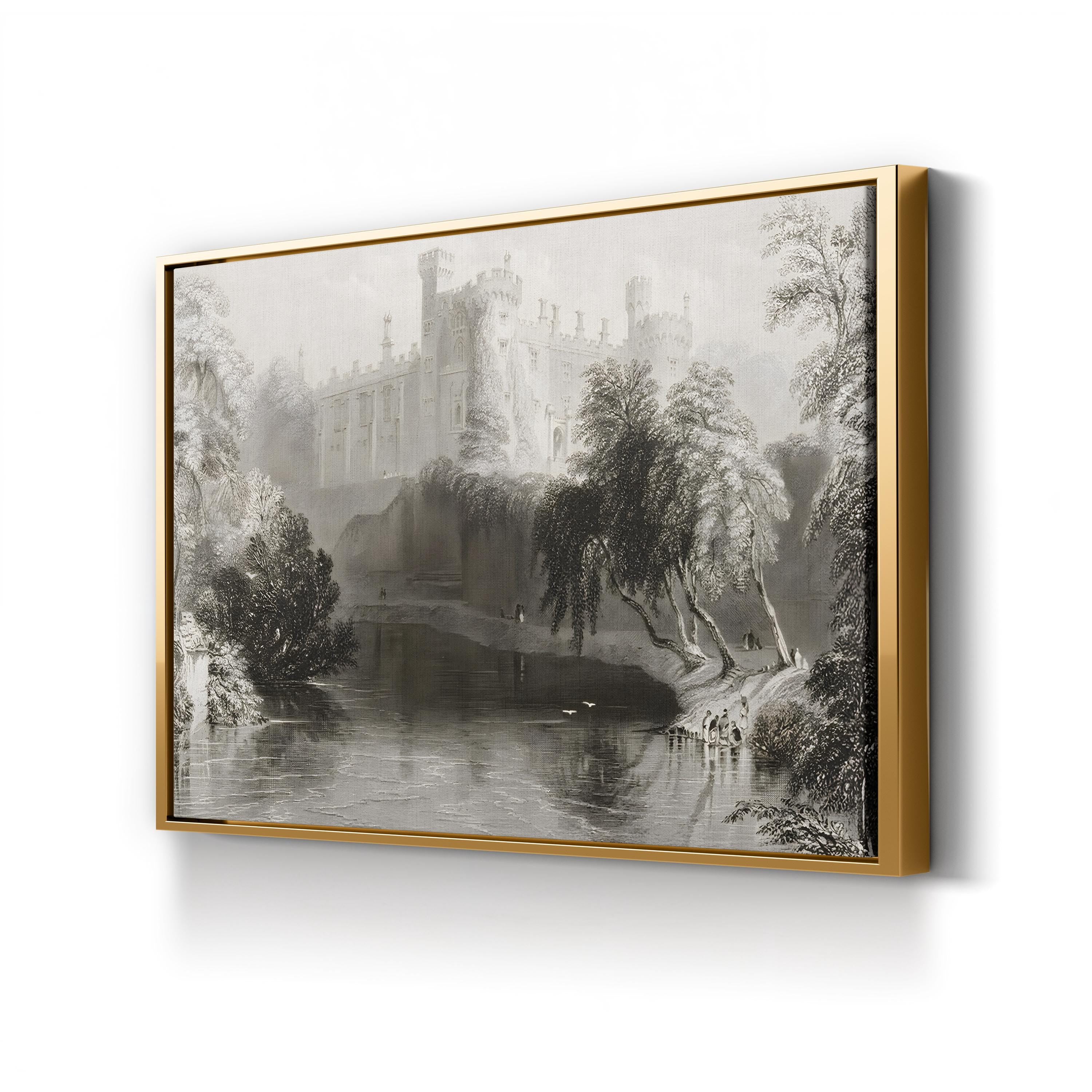 Kilkenny Castle Ireland – Vintage Photography Wall Art | Black & White Landscape Canvas Print