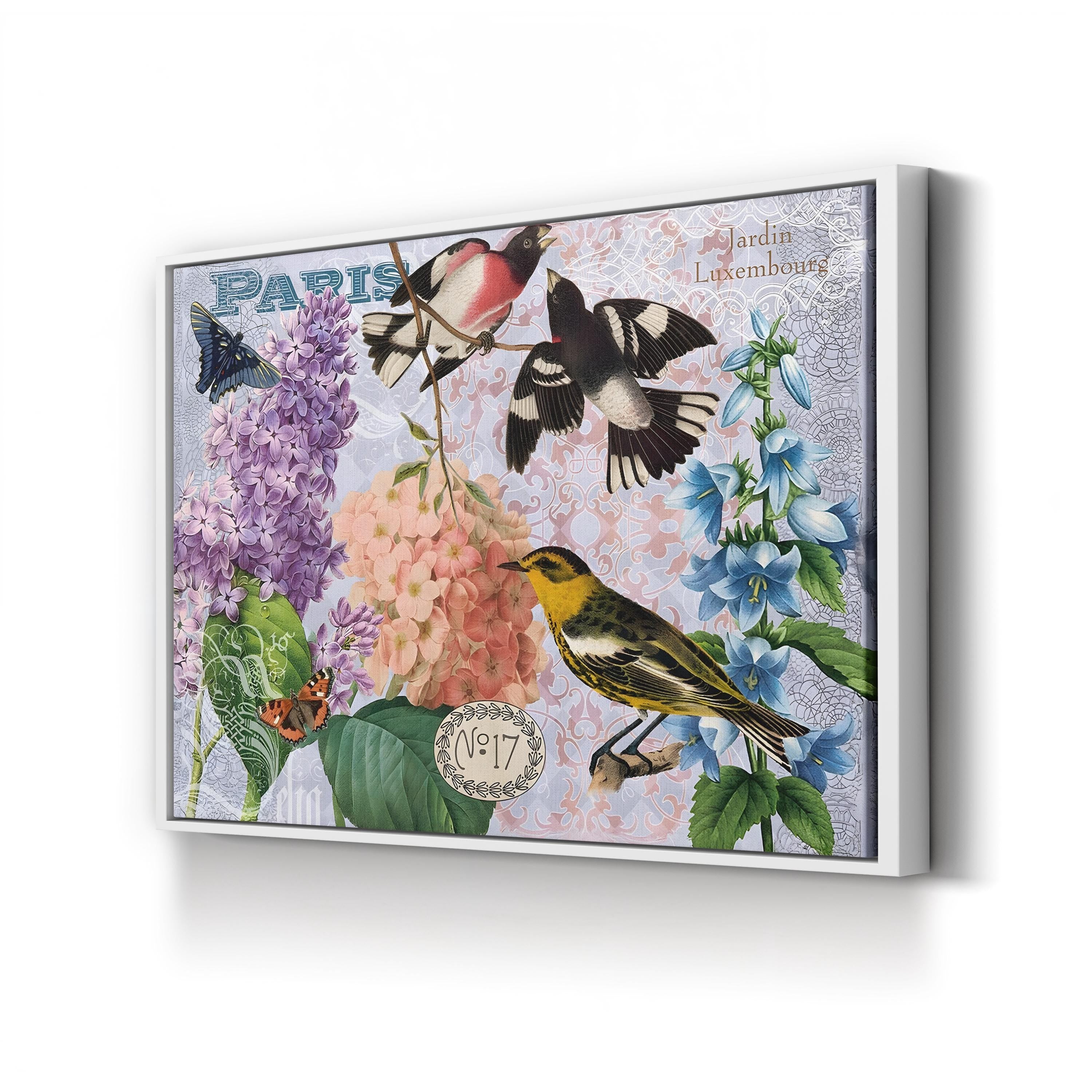Luxembourg Garden, Paris canvas print in White Framed Canvas