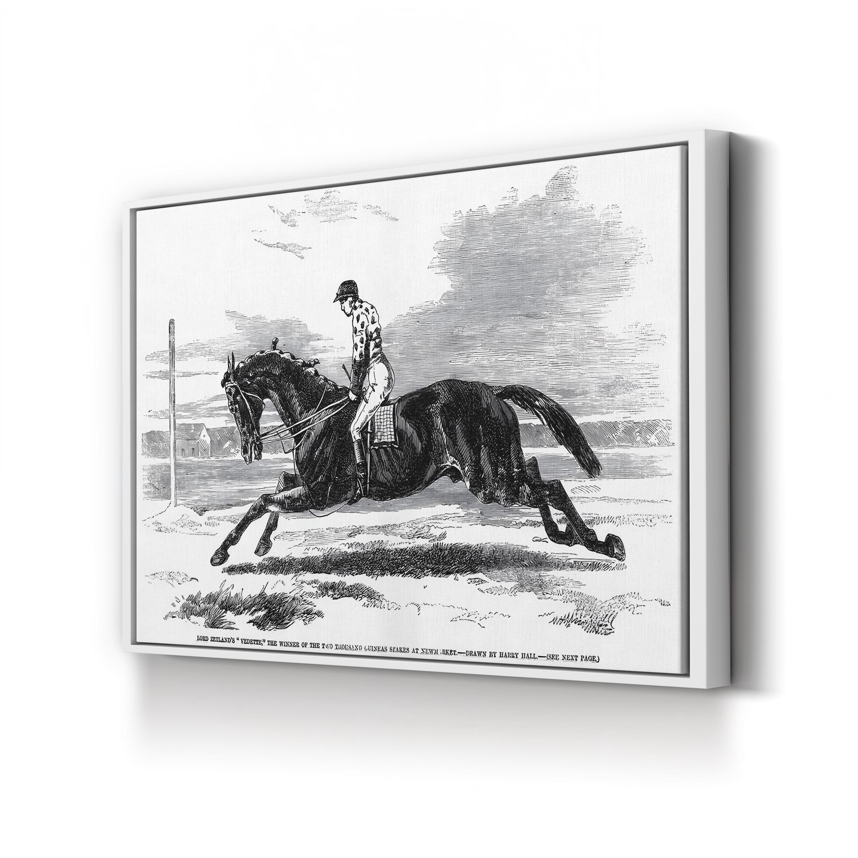 Race Horse, 1857 Wall Art — Lord Zetland’s Vedette Horse Racing Engraving