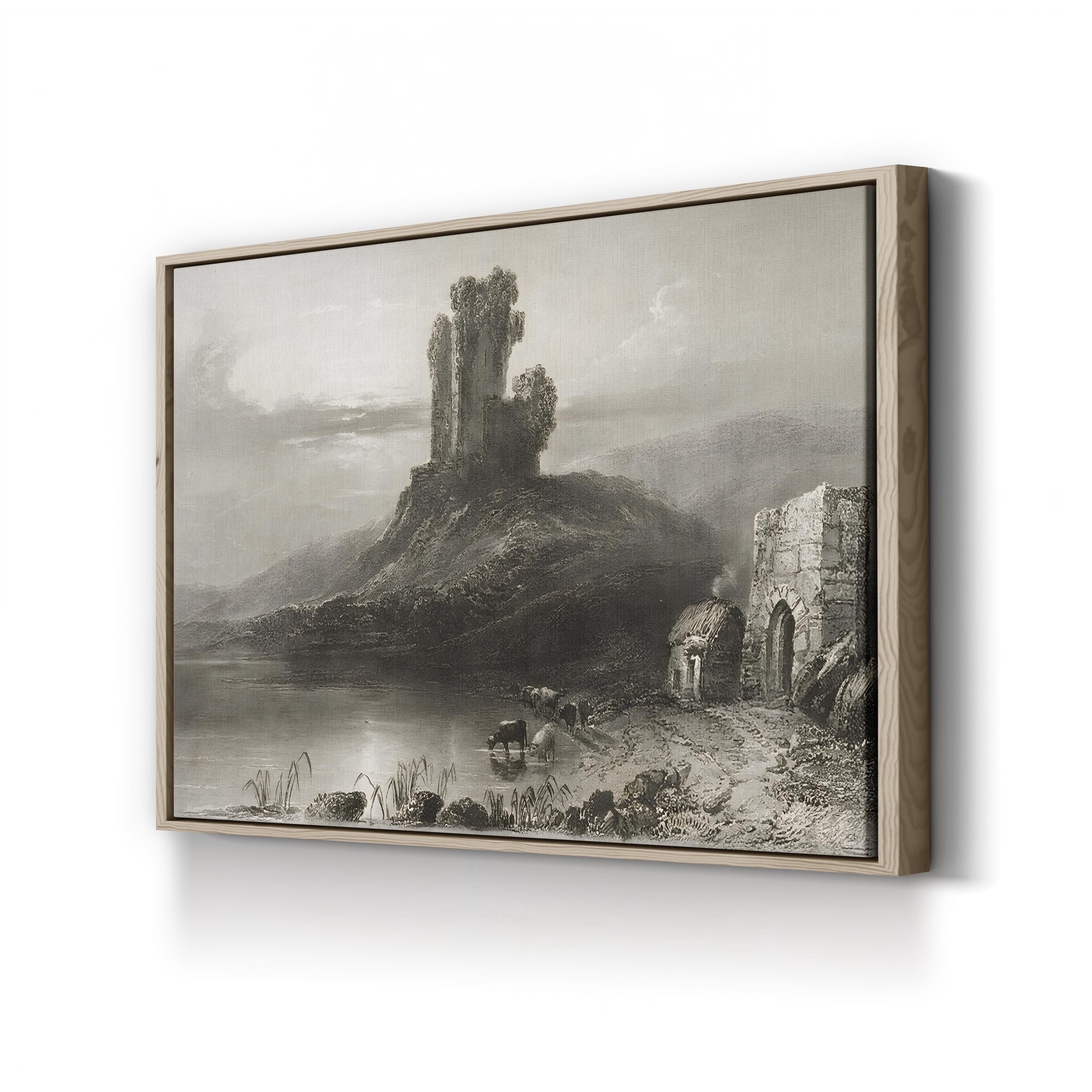 Kilcolman Castle Ruins, County Cork Ireland Wall Art — Vintage Irish Landscape Canvas Print