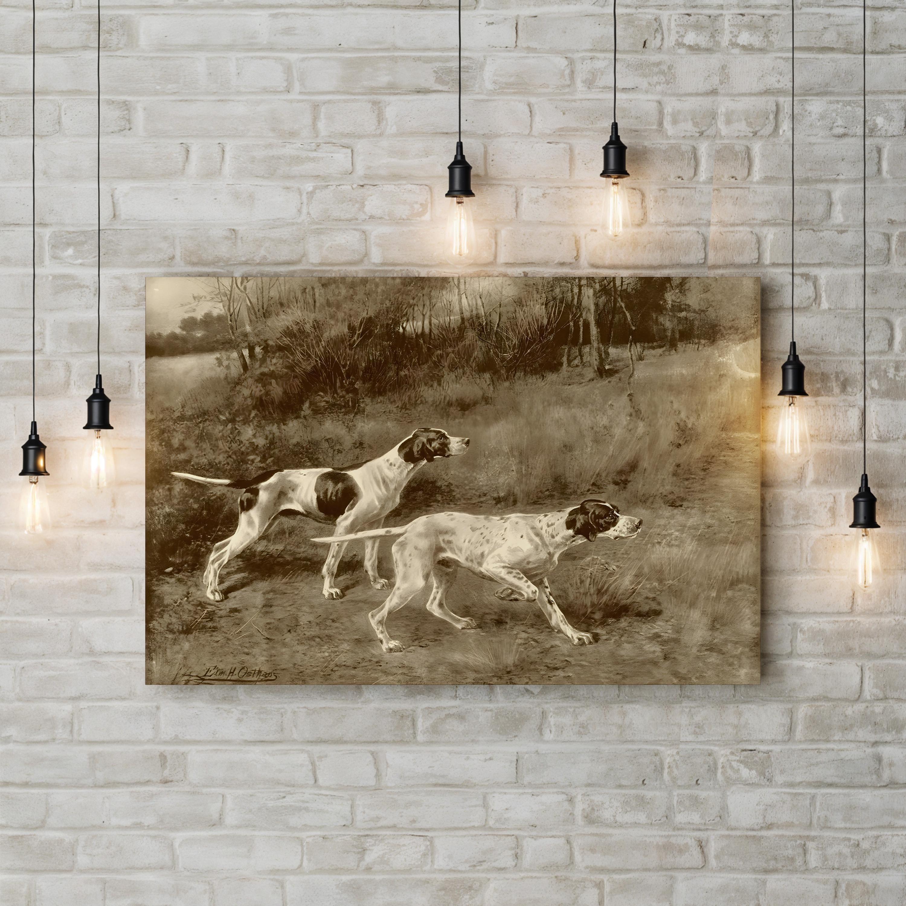 Rip Rap and Lad of Rush Wall Art — E.H. Osthaus Sporting Dog Illustration