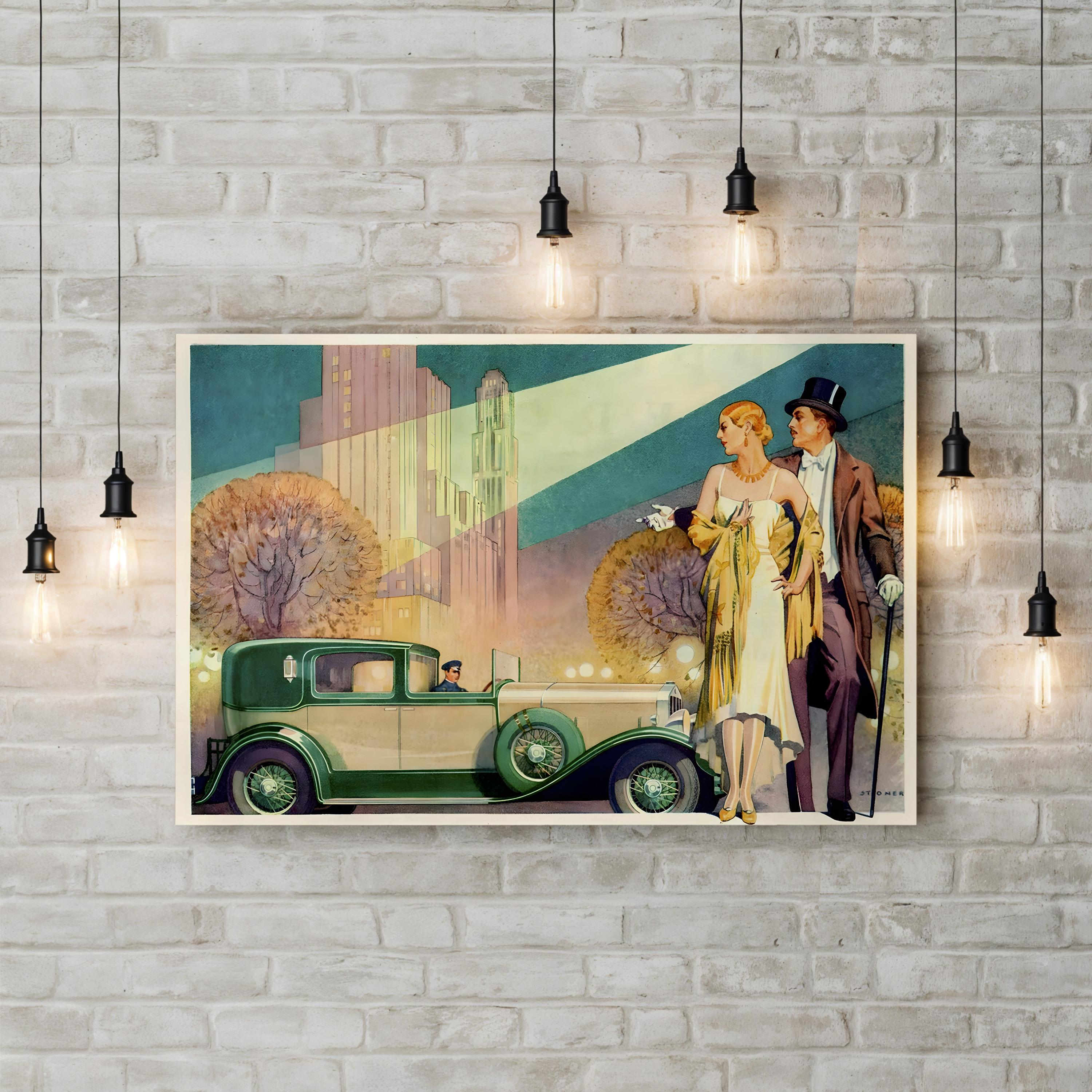Art Deco French Fashion, 1920s – Period Illustration Wall Art | Vintage Parisian Canvas Print