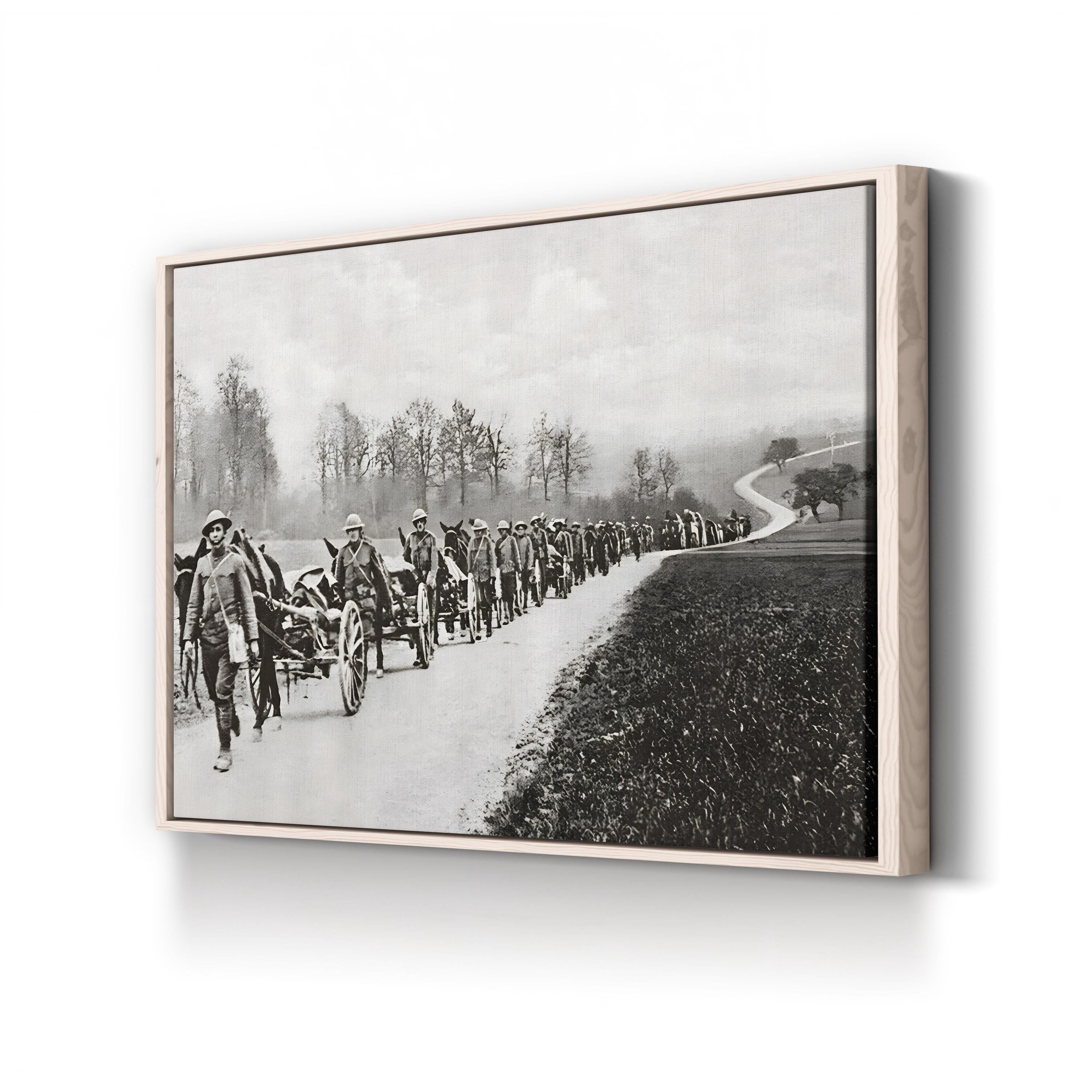 An American Machine-Gun Section on a Road in Flanders, 1917 Wall Art