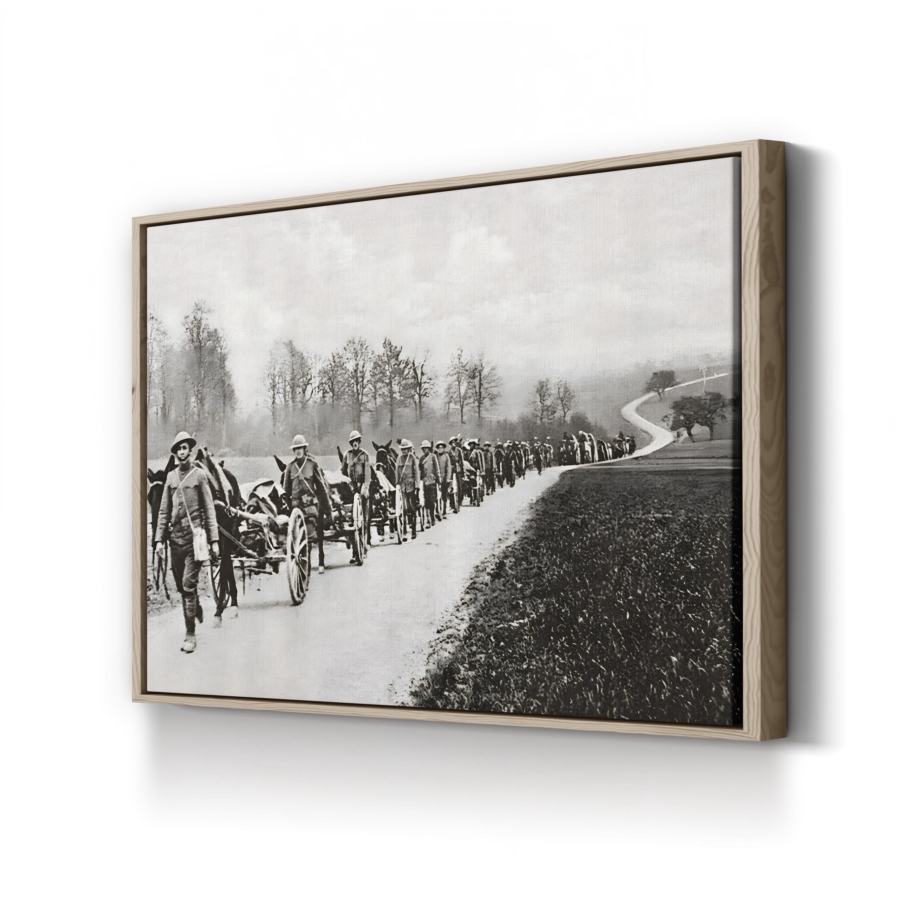 An American Machine-Gun Section on a Road in Flanders, 1917 Wall Art