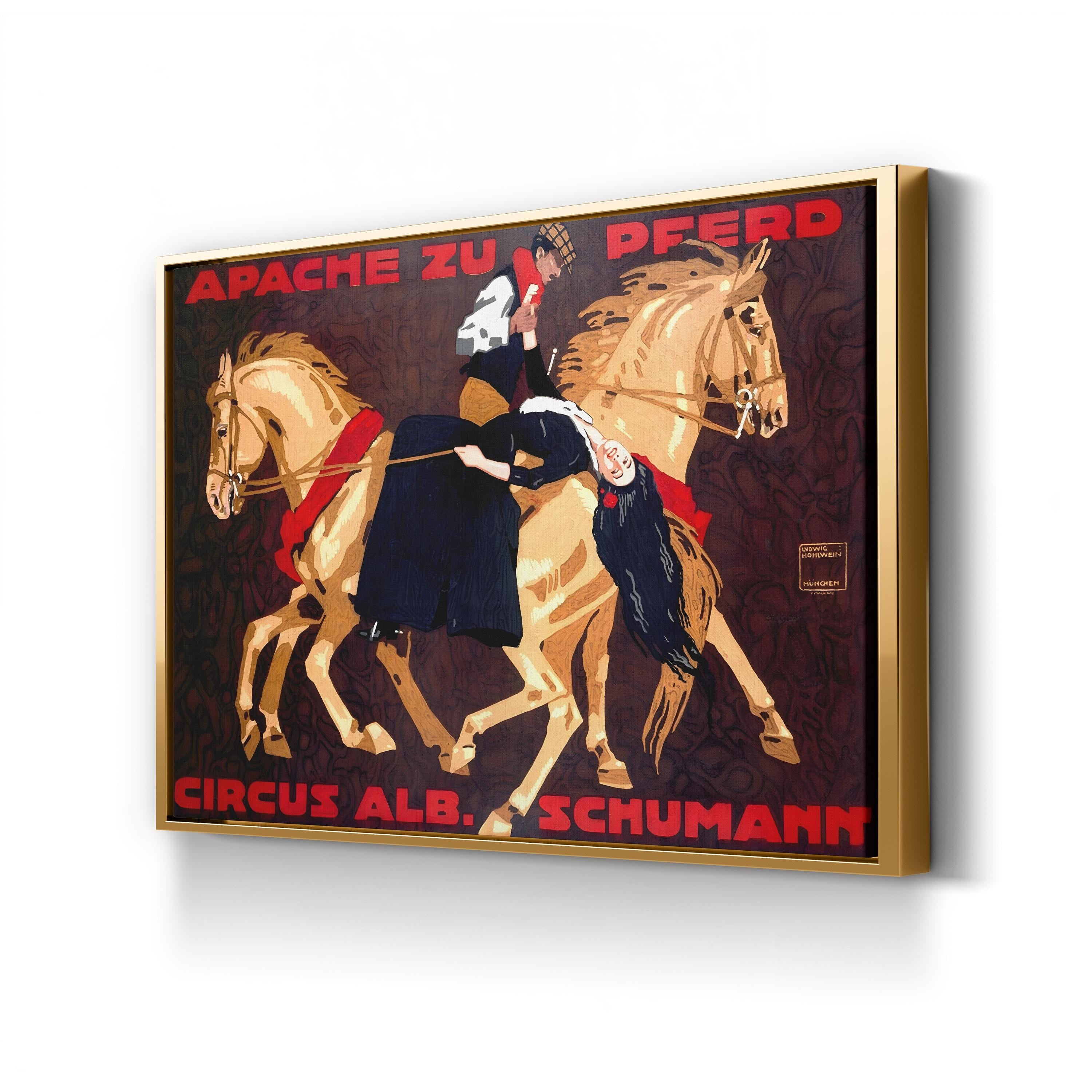 Apache Zu Pferd European Vintage Circus Advertising Poster Wall Art