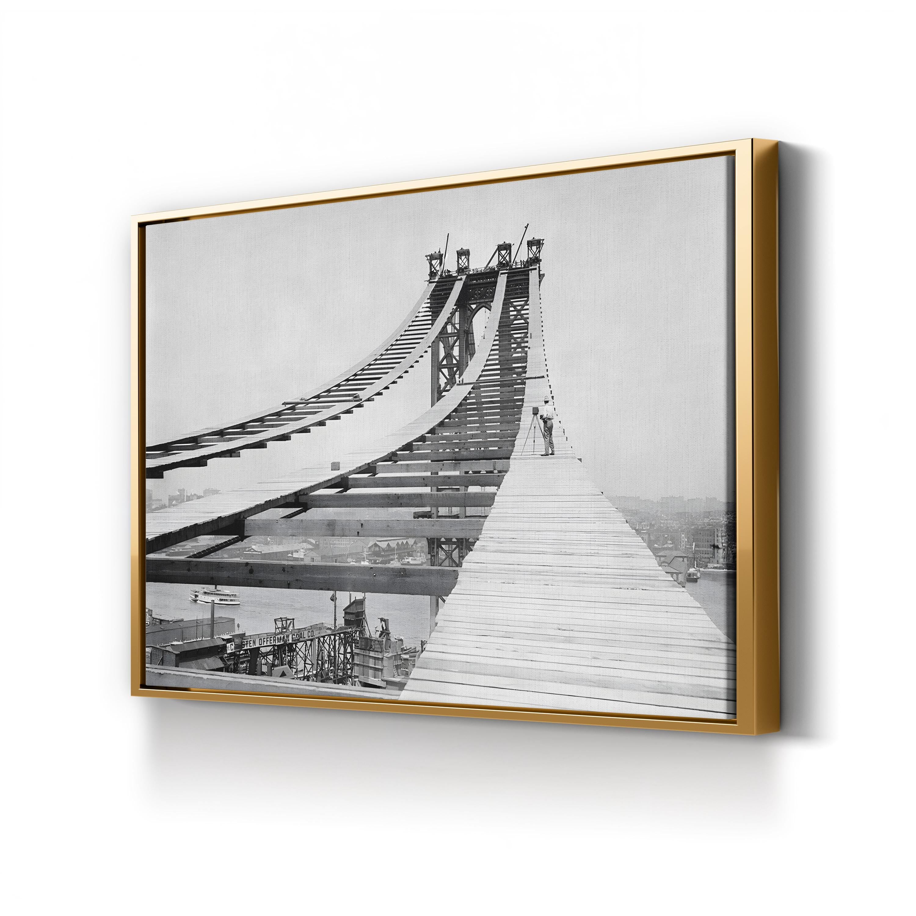 A Photographer on the Temporary Foot Path Atop the Manhattan Bridge, 1908 Wall Art